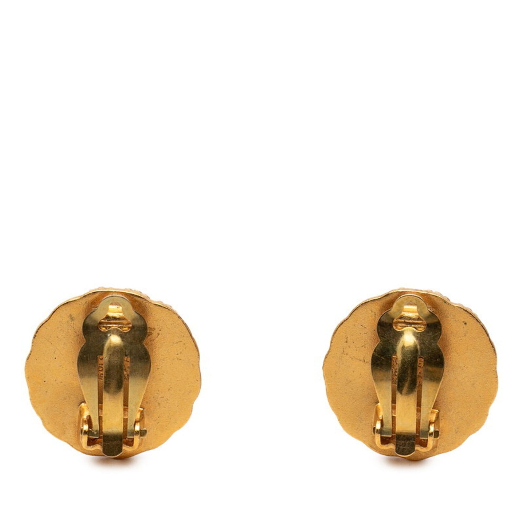 Chanel Chanel Coco Mark Vintage Round Earrings, 95A Stamp, Gold Plated, Women's CHANEL Size ONE SIZE - 2 Thumbnail