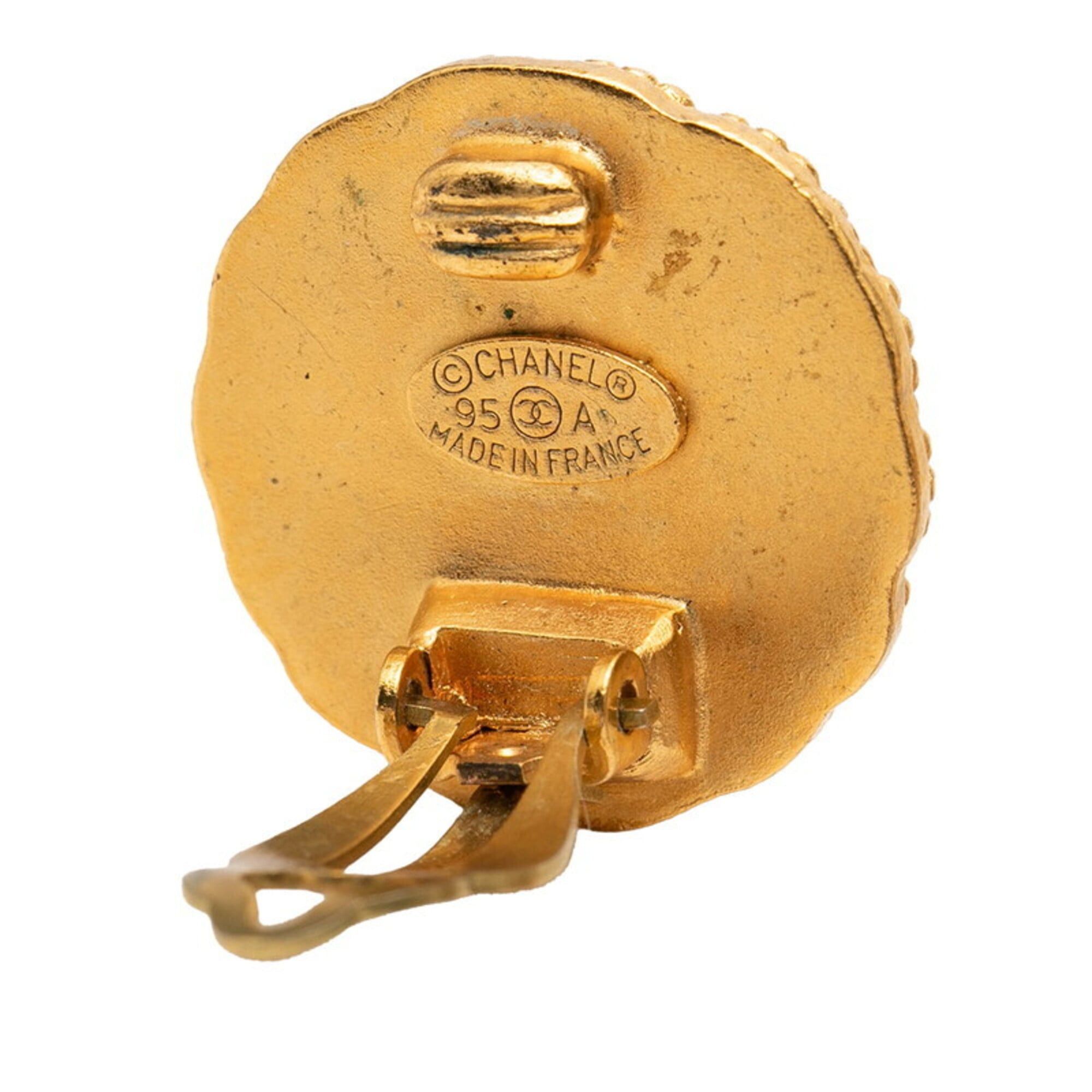 Chanel Chanel Coco Mark Vintage Round Earrings, 95A Stamp, Gold Plated, Women's CHANEL Size ONE SIZE - 3 Thumbnail