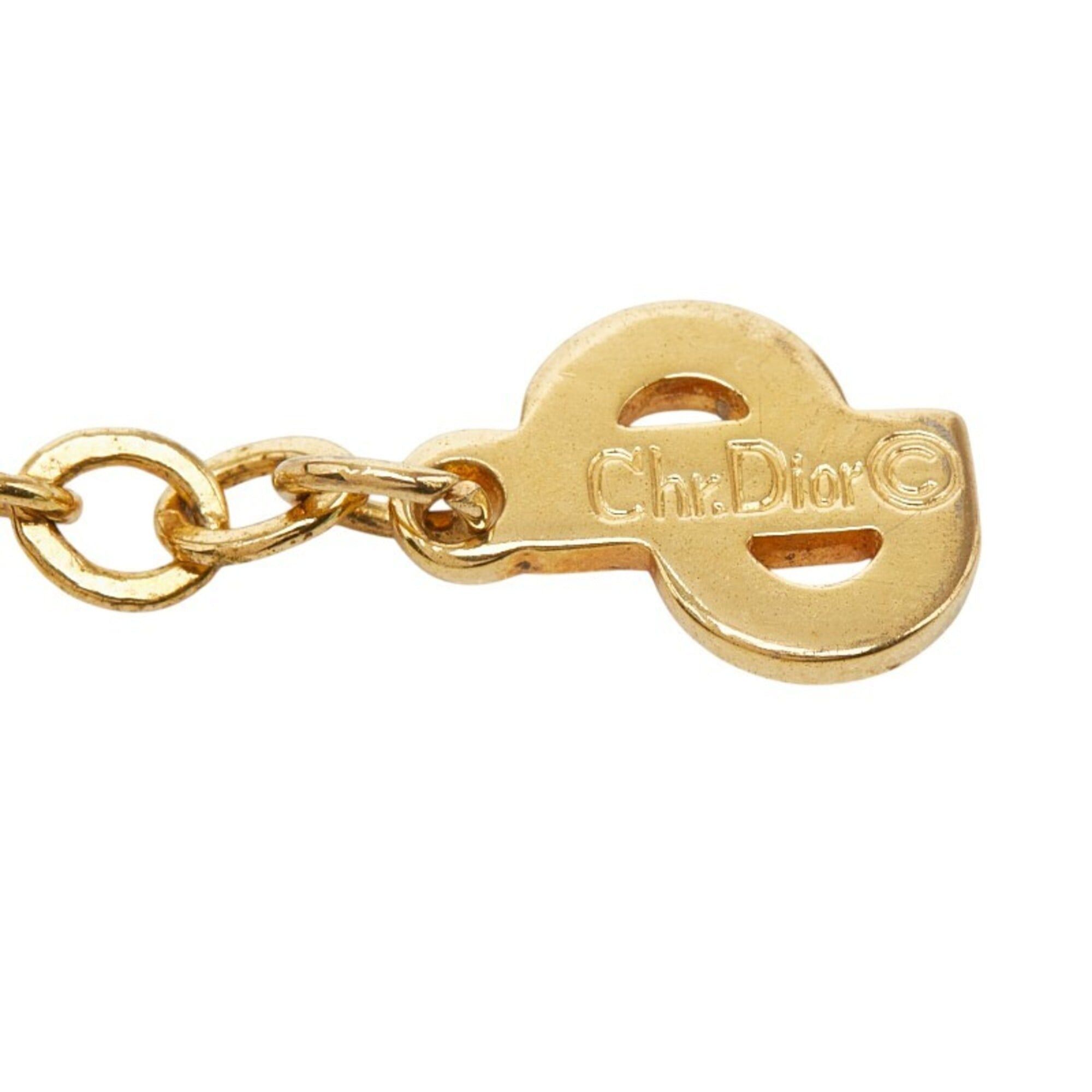 Dior Christian Dior Dior CD Logo Pendant Necklace, Gold Plated, Rhinestones, Women's. Size ONE SIZE - 6 Thumbnail