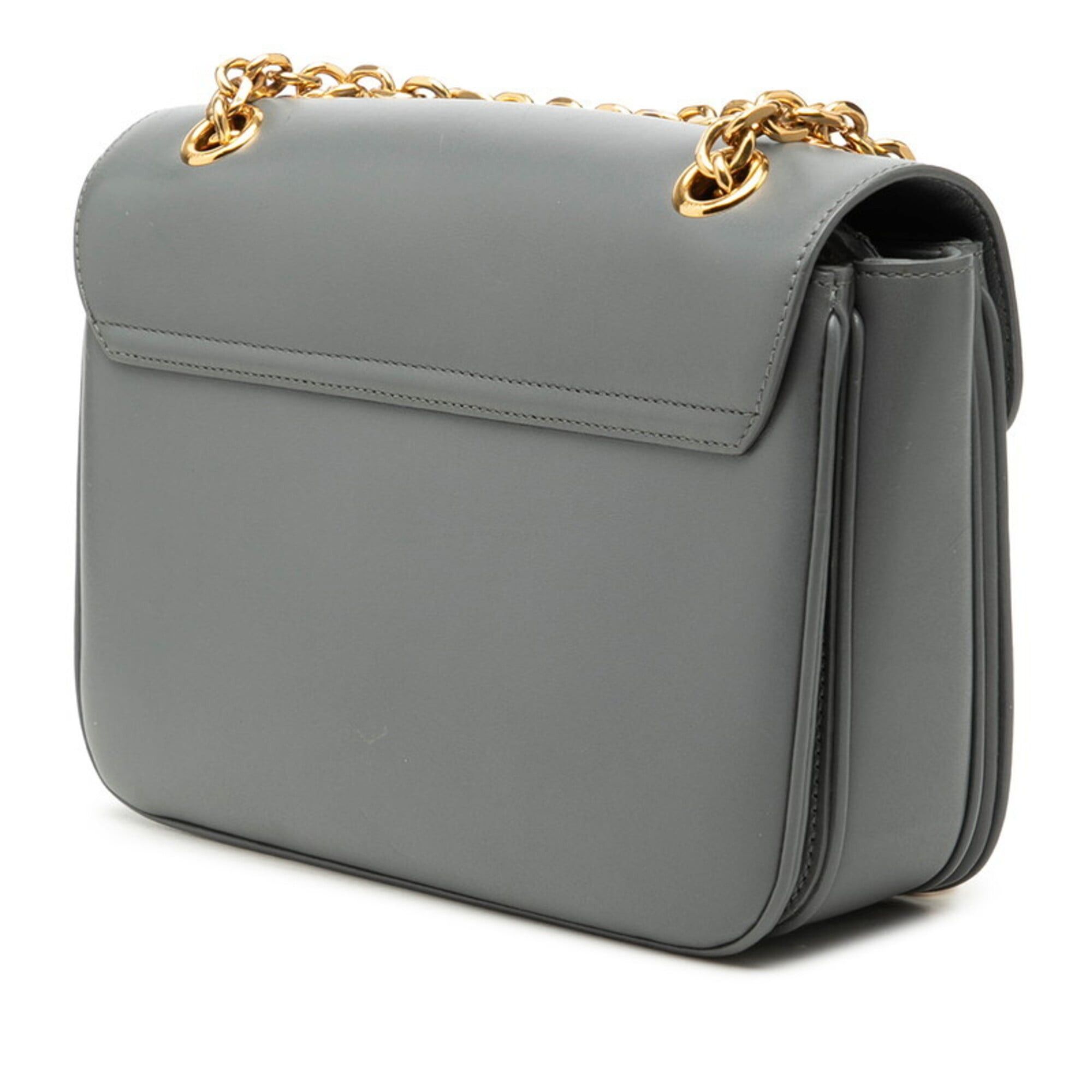 Celine Celine C Medium Chain Shoulder Bag, Gray Leather, Women's Size ONE SIZE - 2 Thumbnail