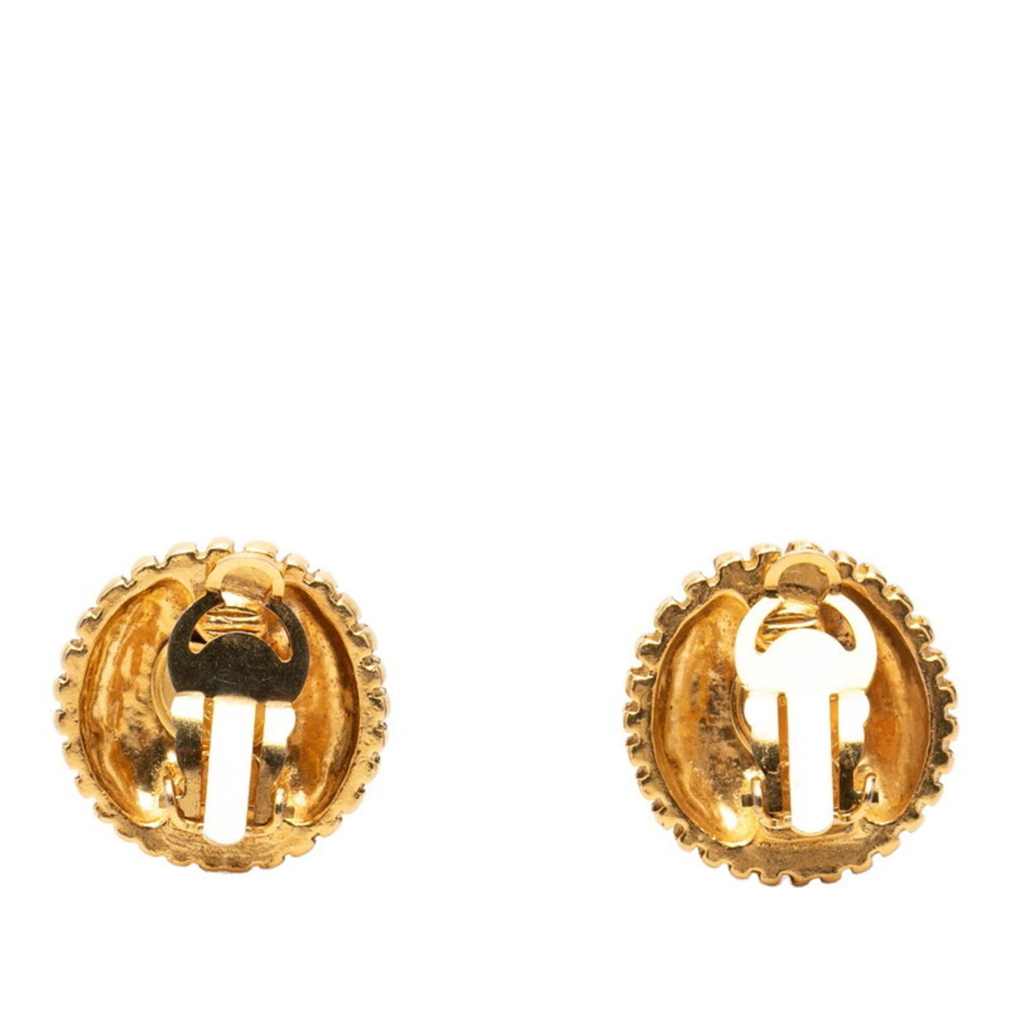 Chanel Chanel Coco Mark Round Earrings, Gold Plated, Women's CHANEL Size ONE SIZE - 2 Thumbnail