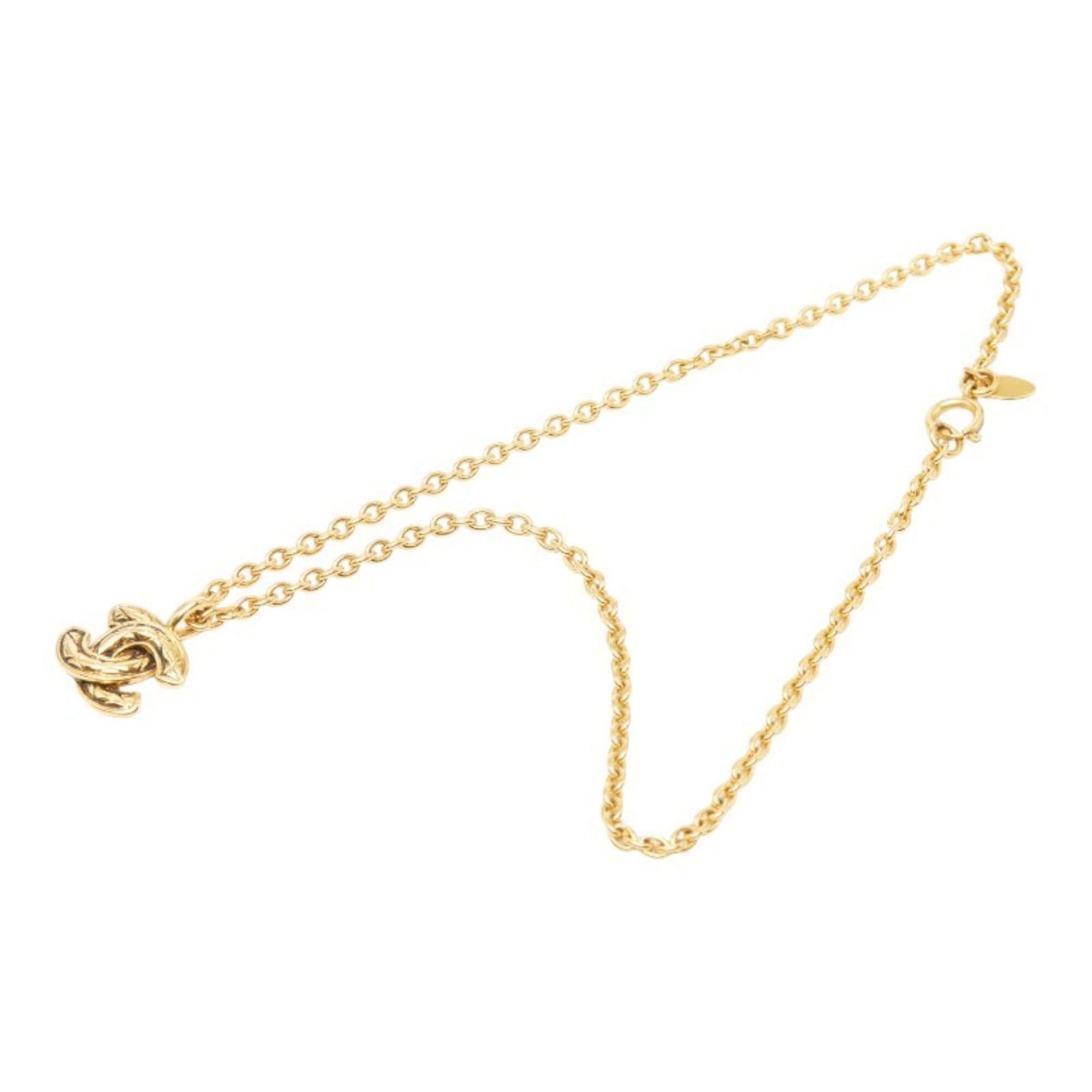 Chanel Chanel Coco Mark Matelassé Chain Pendant Necklace, Gold Plated, Women's. Size ONE SIZE - 4 Thumbnail