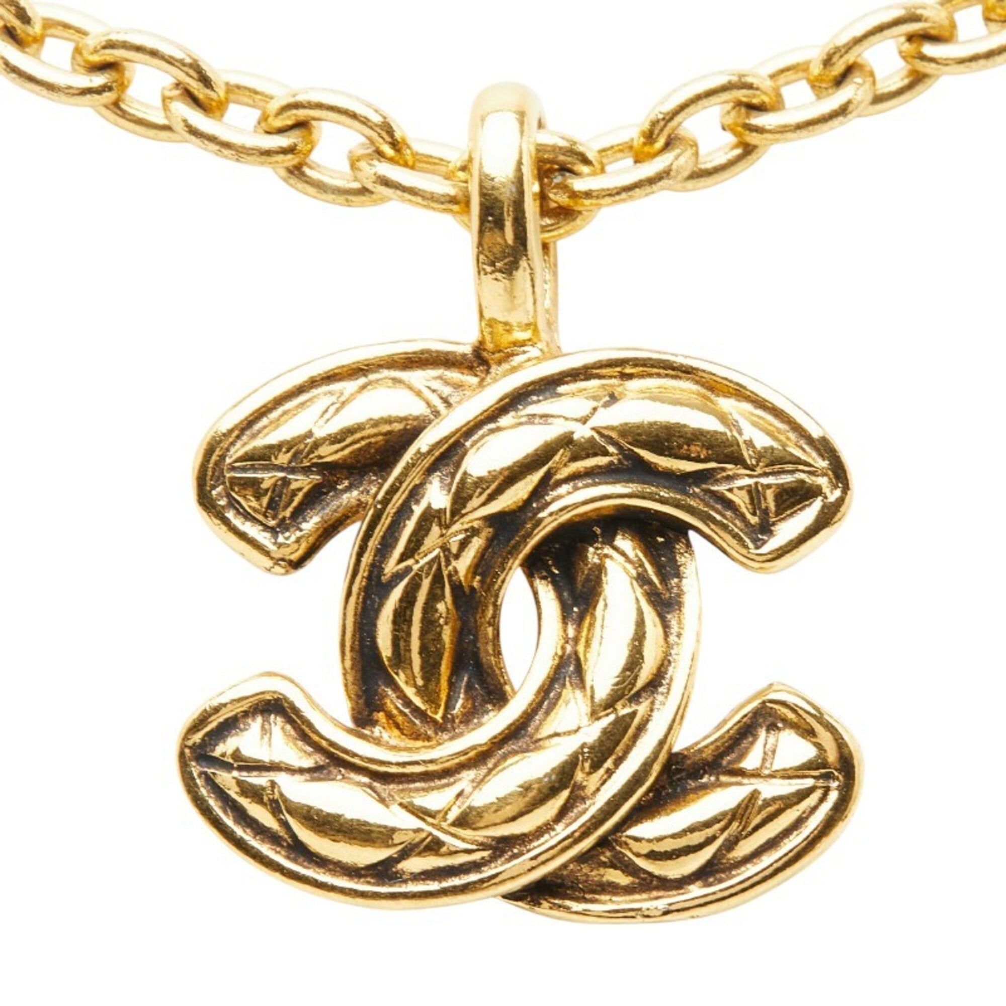 Chanel Chanel Coco Mark Matelassé Chain Pendant Necklace, Gold Plated, Women's. Size ONE SIZE - 2 Thumbnail