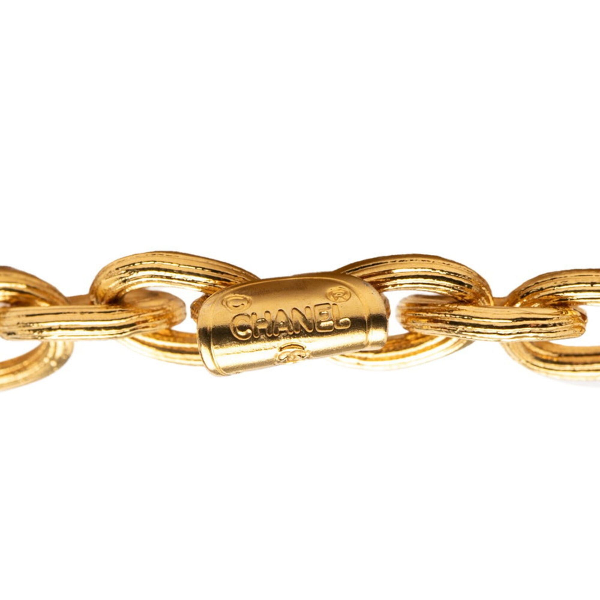 Chanel Chanel Coco Mark Lion Motif Matelassé Chain Pendant Necklace Gold Plated Women's CHANEL Size ONE SIZE - 5 Thumbnail