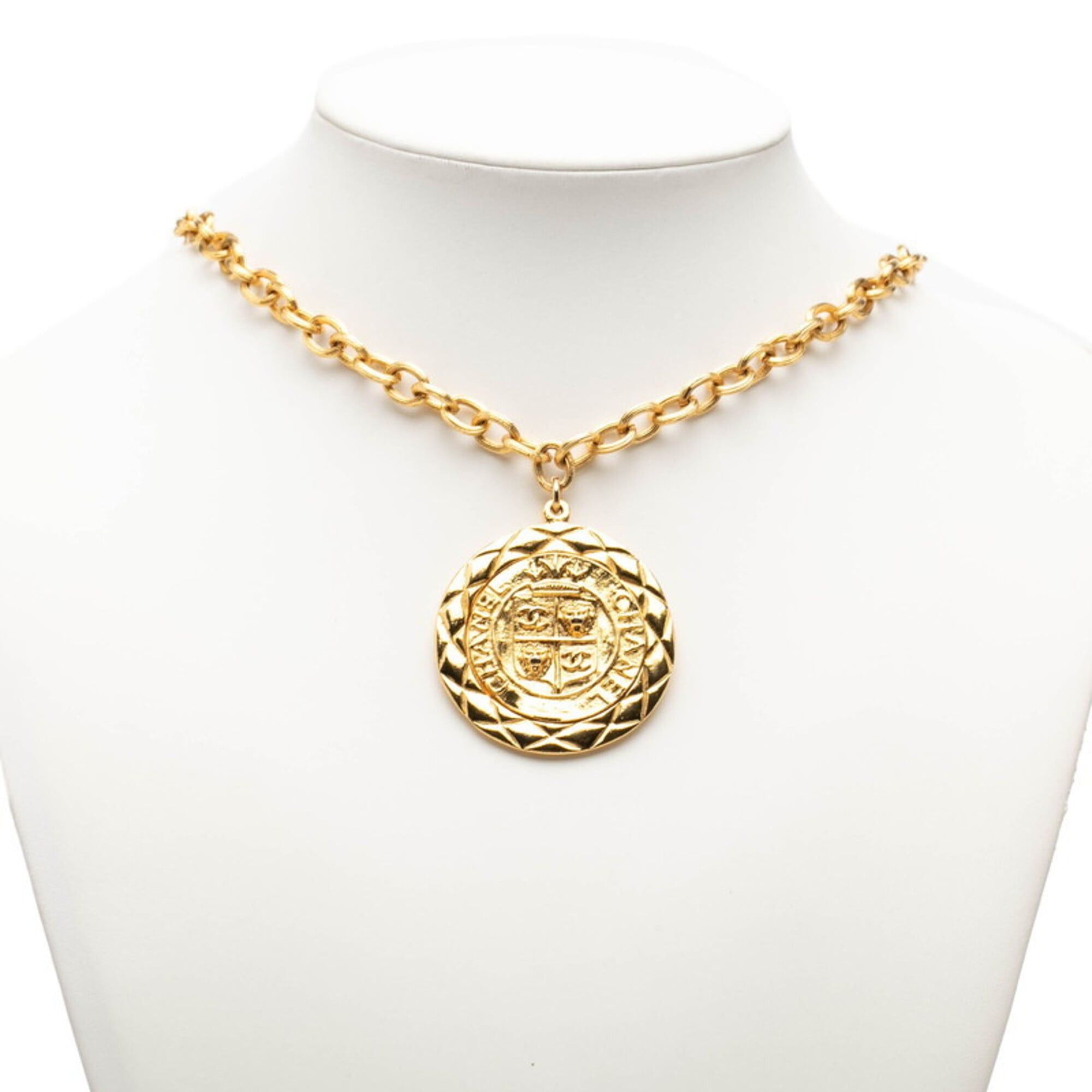 Chanel Chanel Coco Mark Lion Motif Matelassé Chain Pendant Necklace Gold Plated Women's CHANEL Size ONE SIZE - 6 Thumbnail