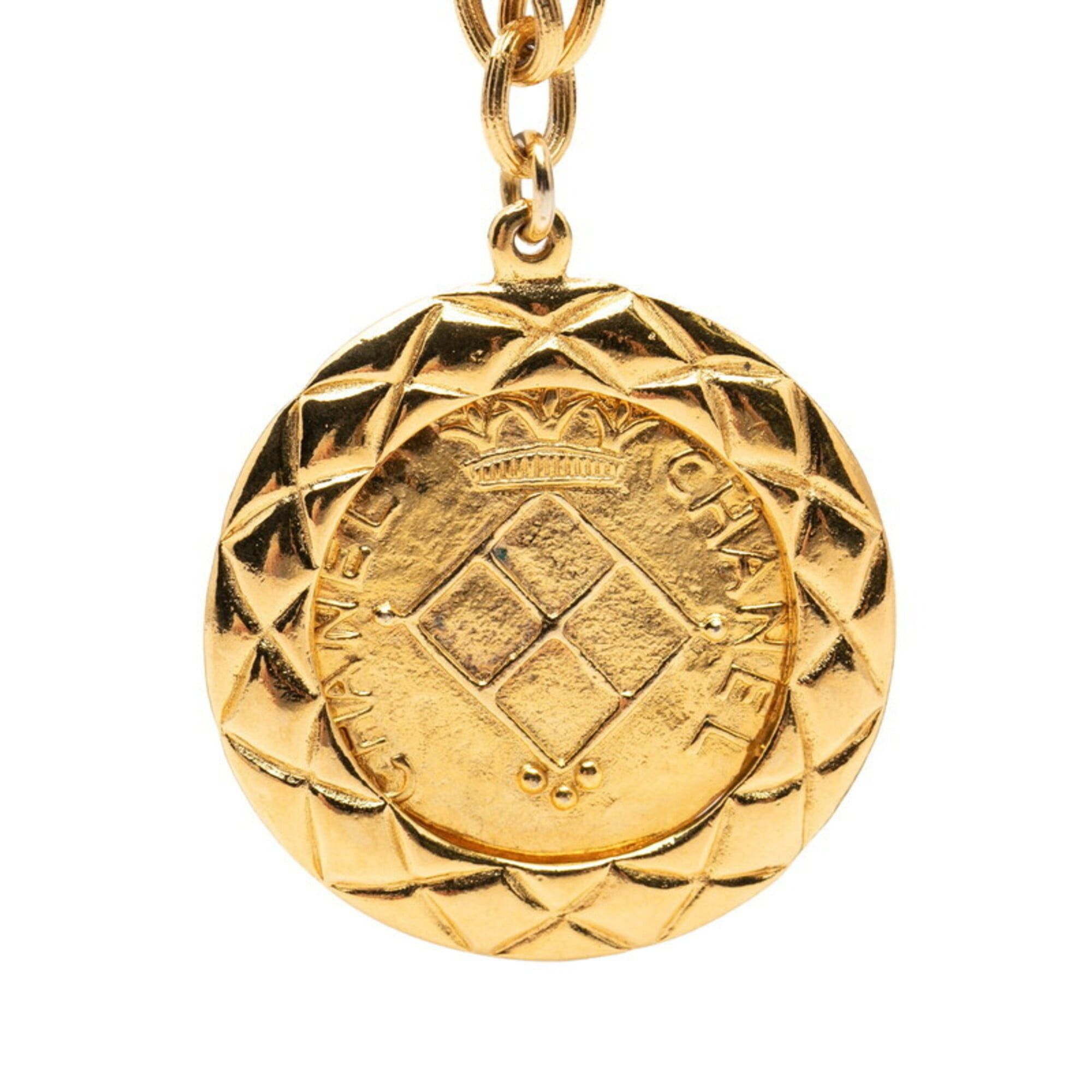 Chanel Chanel Coco Mark Lion Motif Matelassé Chain Pendant Necklace Gold Plated Women's CHANEL Size ONE SIZE - 2 Thumbnail