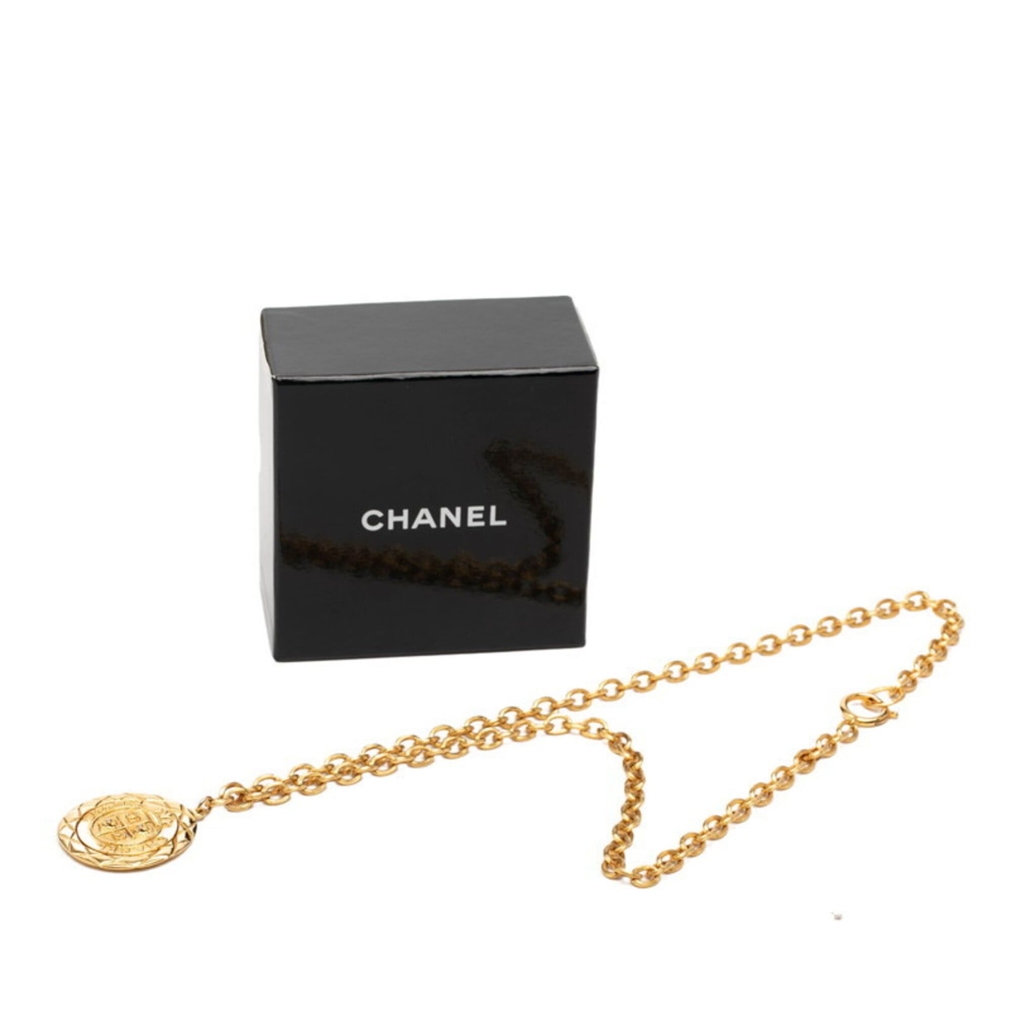 Chanel Chanel Coco Mark Lion Motif Matelassé Chain Pendant Necklace Gold Plated Women's CHANEL Size ONE SIZE - 7 Thumbnail