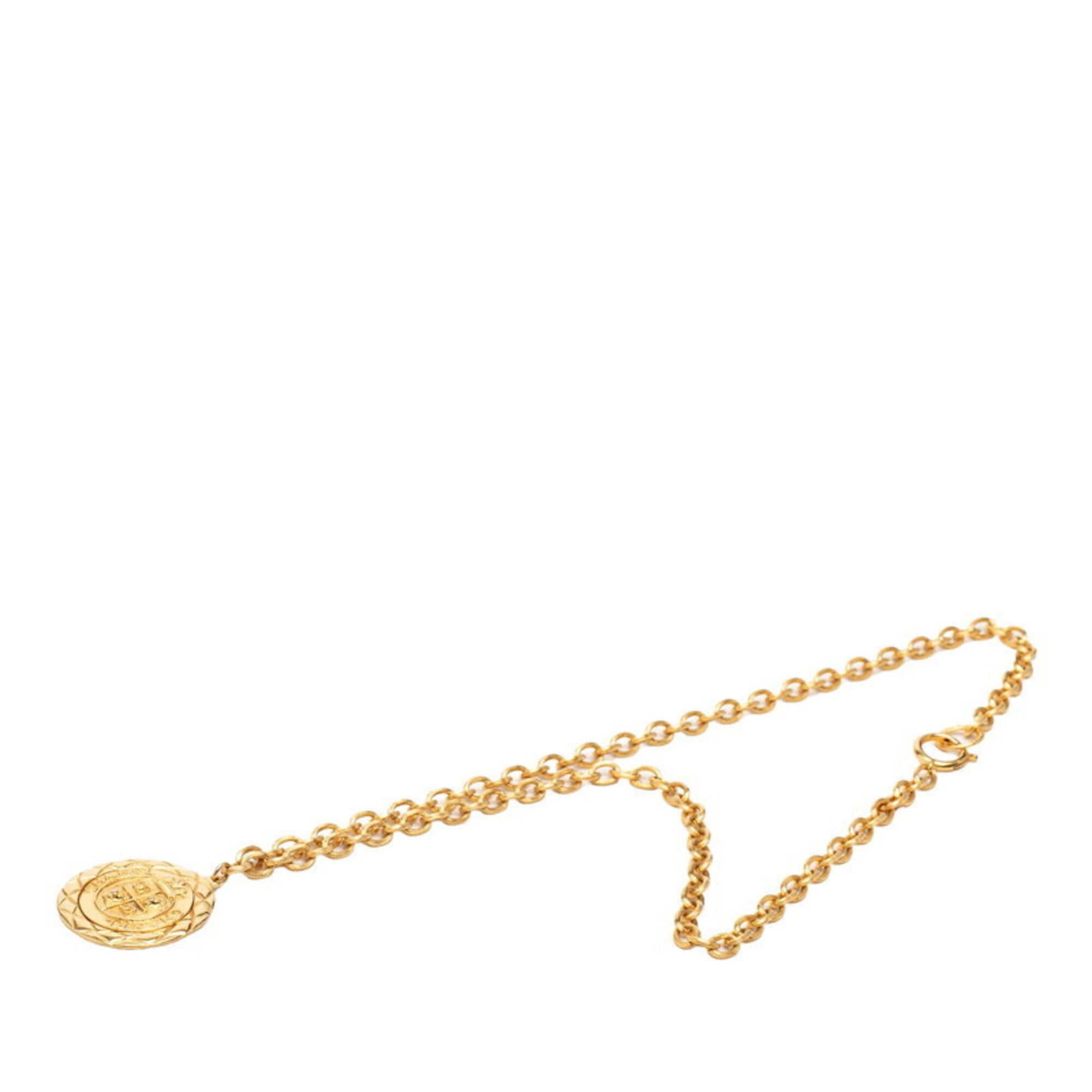Chanel Chanel Coco Mark Lion Motif Matelassé Chain Pendant Necklace Gold Plated Women's CHANEL Size ONE SIZE - 3 Thumbnail