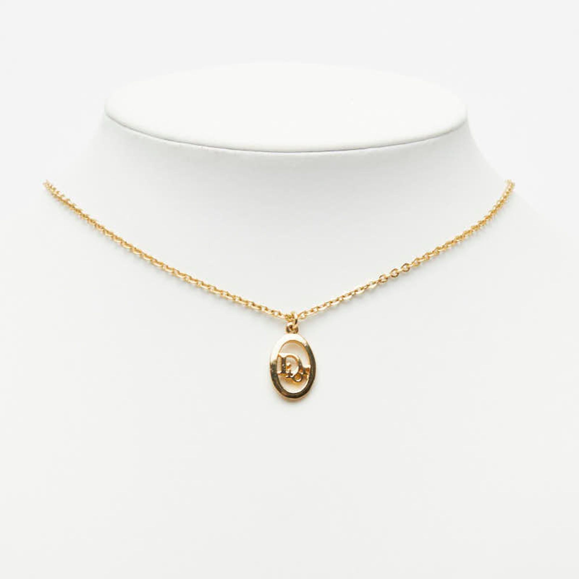 Dior Christian Dior Dior Vintage Logo Necklace, Gold Plated, Women's Size ONE SIZE - 5 Thumbnail
