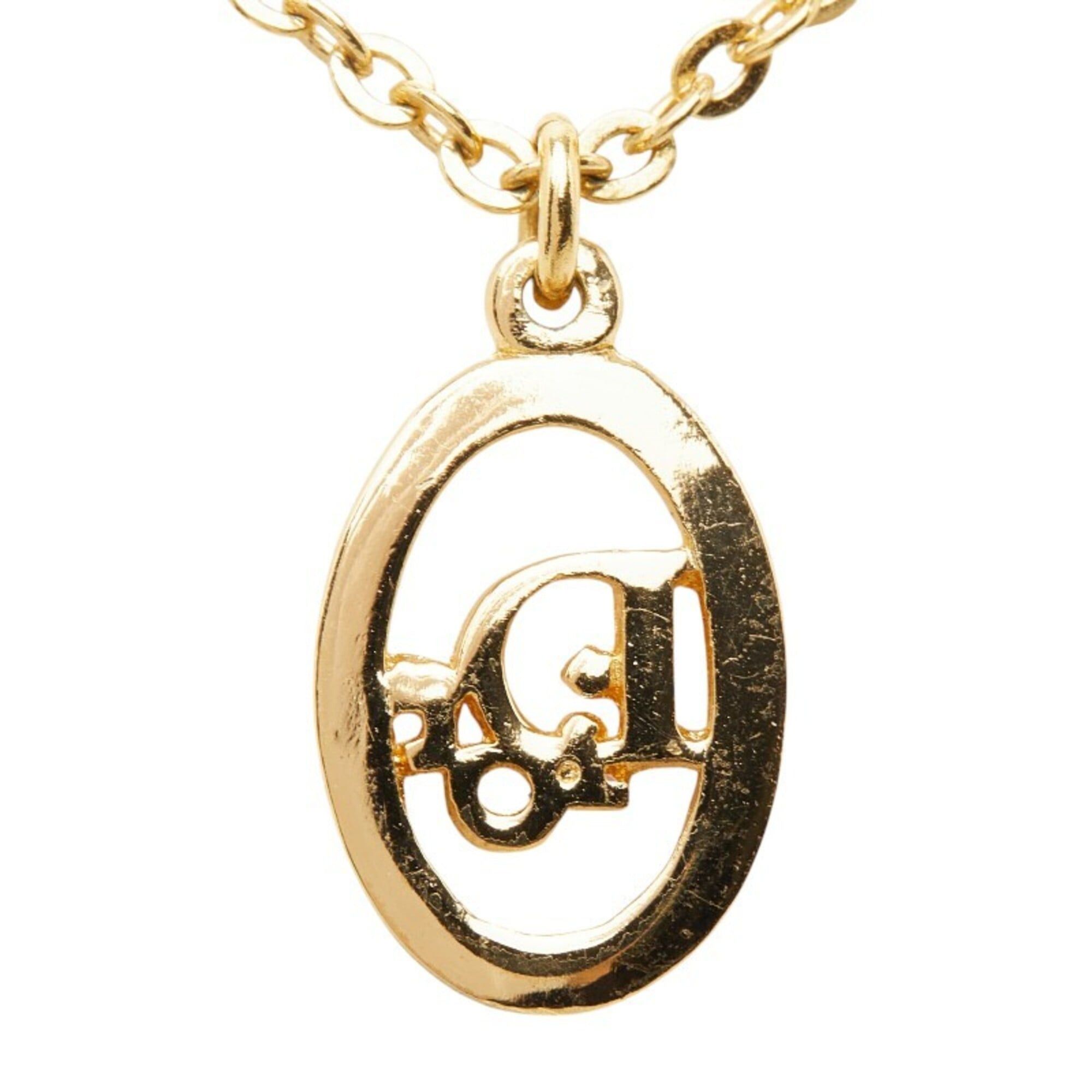 Dior Christian Dior Dior Vintage Logo Necklace, Gold Plated, Women's Size ONE SIZE - 3 Thumbnail