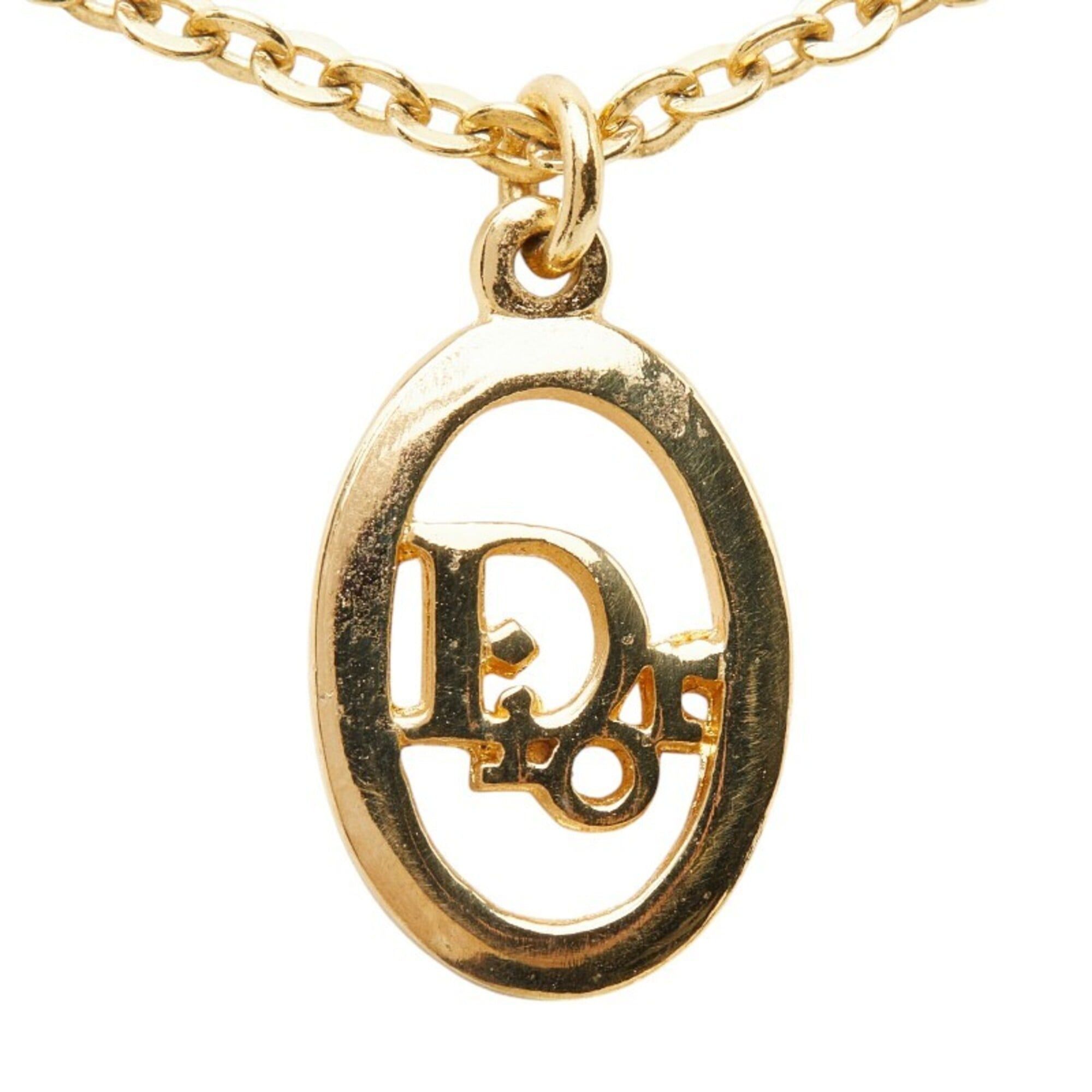 Dior Christian Dior Dior Vintage Logo Necklace, Gold Plated, Women's Size ONE SIZE - 2 Thumbnail