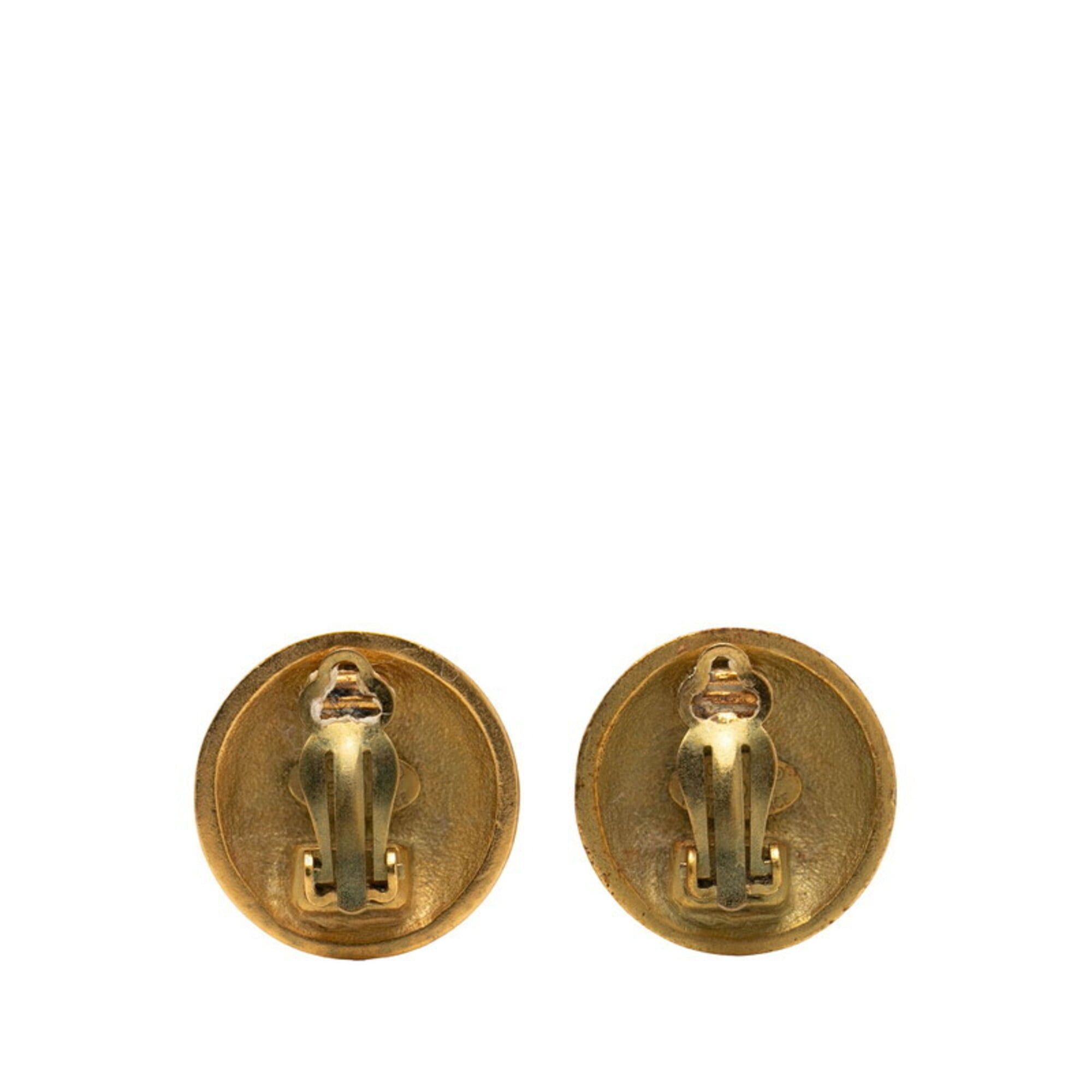 Chanel Chanel Coco Mark Vintage Round Earrings, 95C Stamped, Gold Plated, Women's CHANEL Size ONE SIZE - 2 Thumbnail