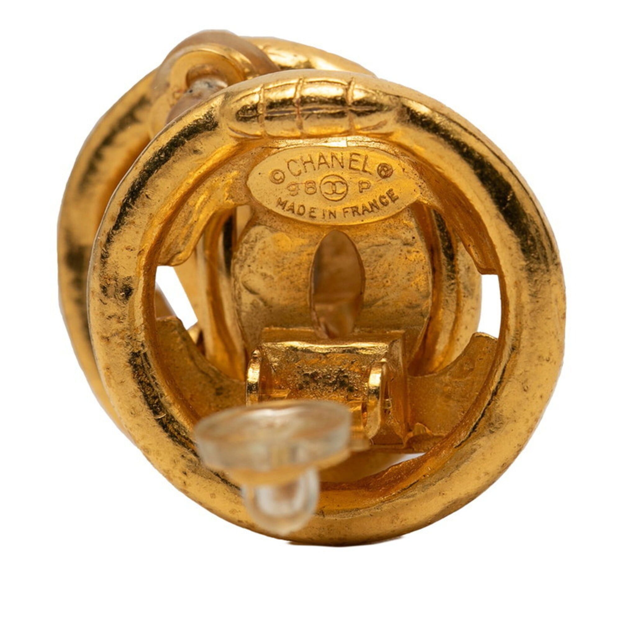 Chanel Chanel Coco Mark Vintage Round Earrings, 98P Stamp, Gold Plated, Women's CHANEL Size ONE SIZE - 3 Thumbnail