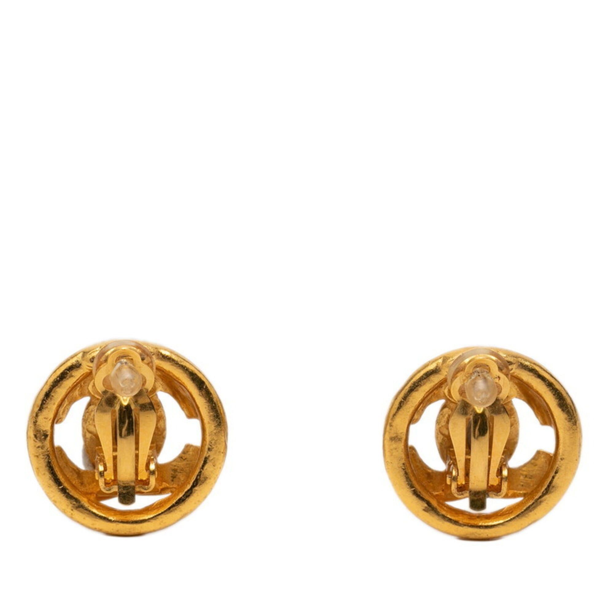 Chanel Chanel Coco Mark Vintage Round Earrings, 98P Stamp, Gold Plated, Women's CHANEL Size ONE SIZE - 2 Thumbnail
