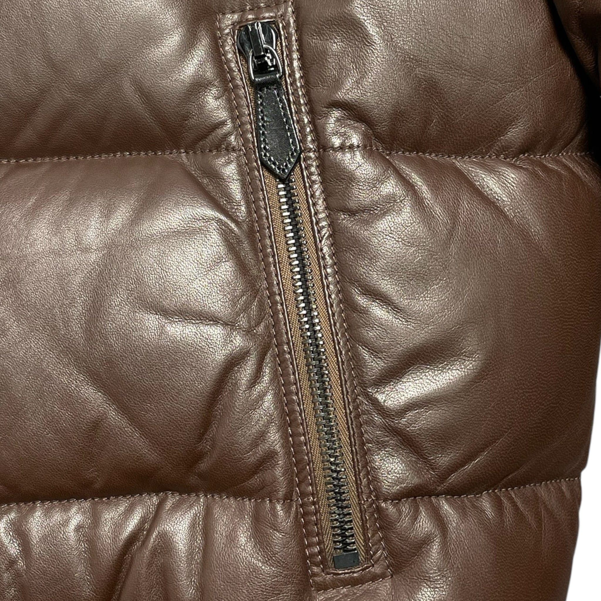 Burberry Leather Shearling Bomber Jacket Brown Size US XL / EU 56 / 4 - 3 Thumbnail