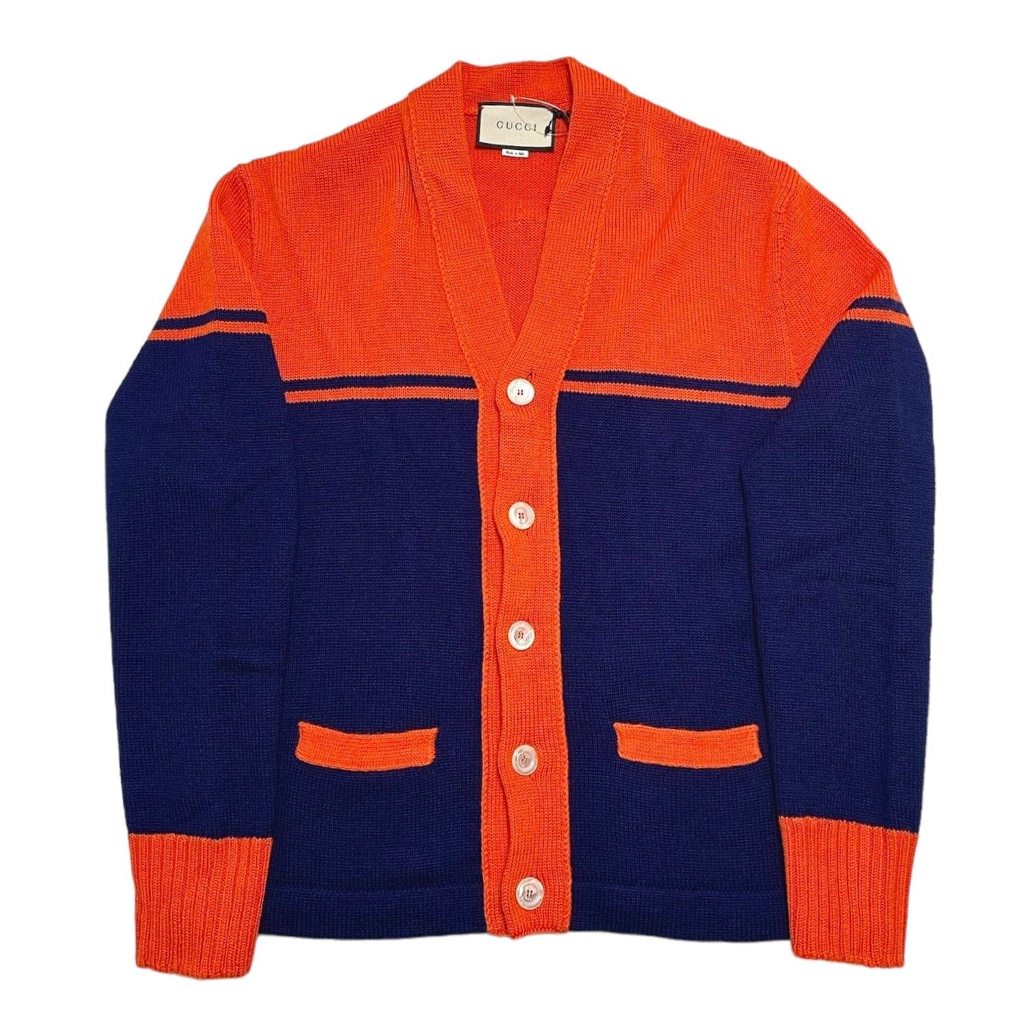Gucci Tiger Varsity Patch Knit Cardigan Orange/Blue Size US XL / EU 56 / 4 - 2 Thumbnail