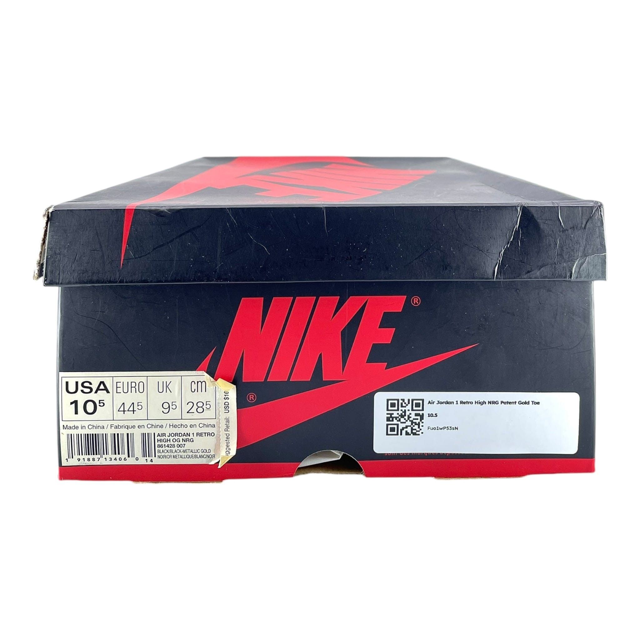 Nike 1 Retro High NRG Patent Gold Toe Size US 10.5 / EU 43-44 - 9 Thumbnail