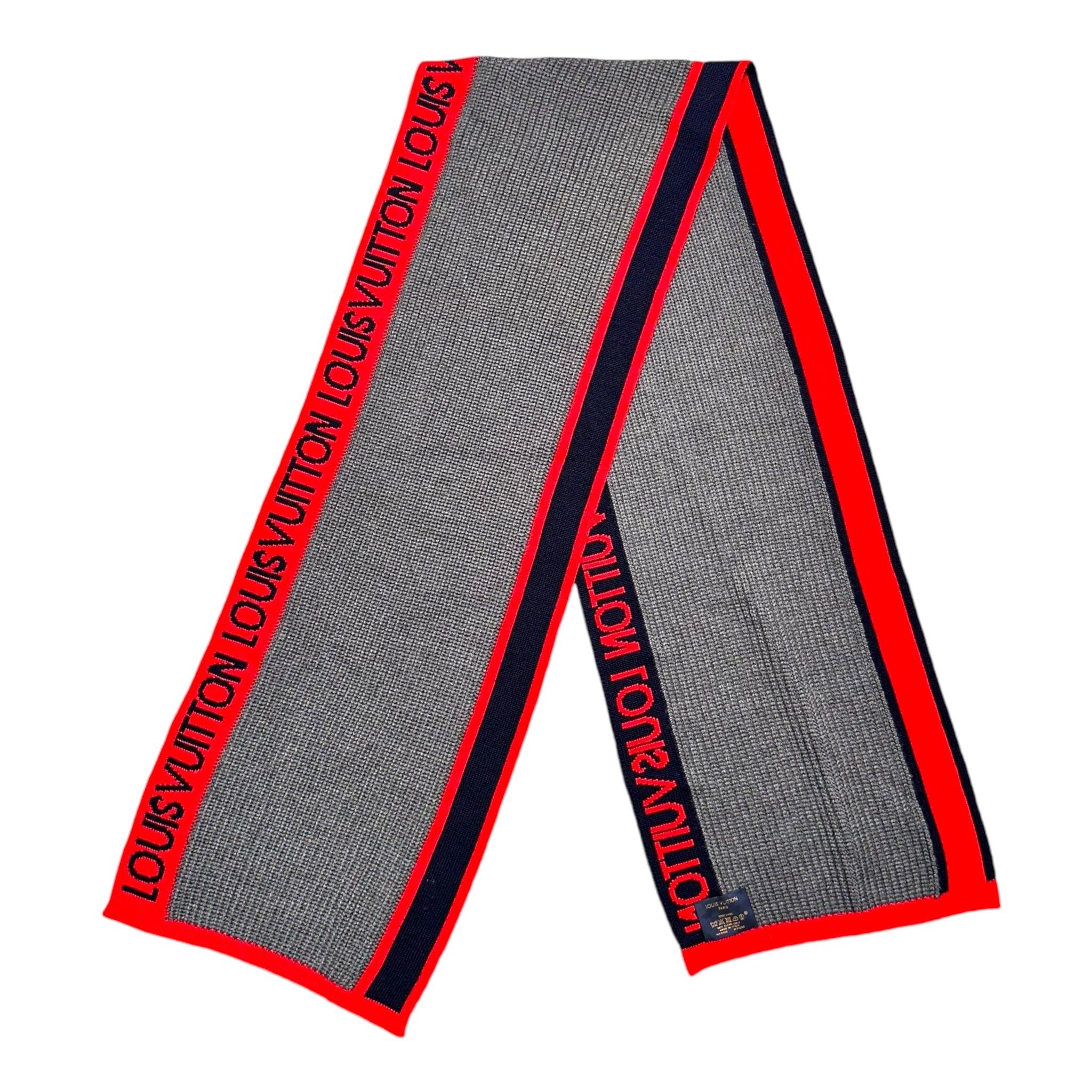 Louis Vuitton Generation Wool Scarf Grey Red Size ONE SIZE - 2 Thumbnail