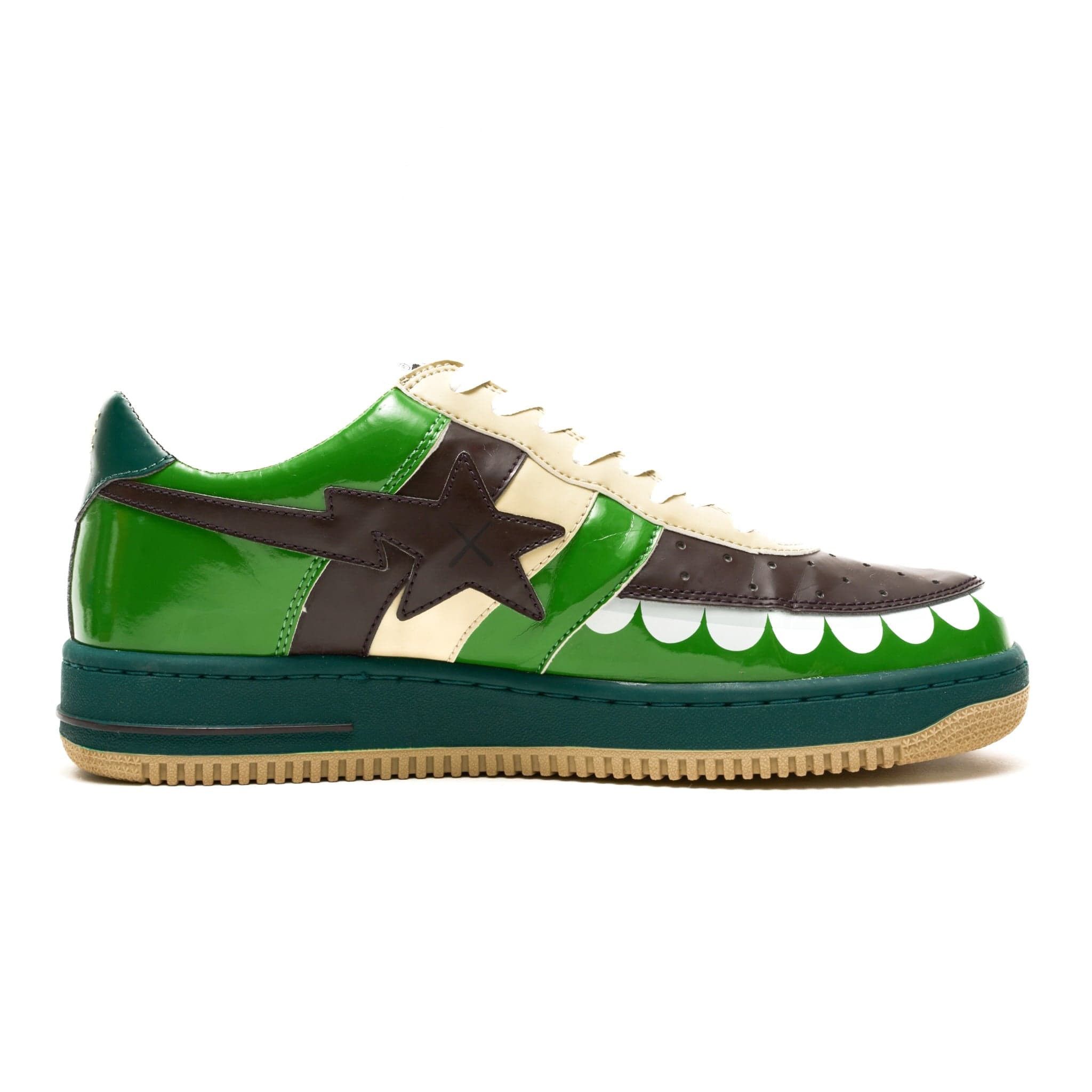 Bape Bapesta Low KAWS Chompers Green (Soulja Boy Autographed) Size US 10.5 / EU 43-44 - 4 Thumbnail