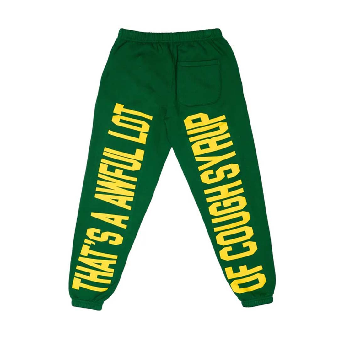 Awful Lot of Cough Syrup Spell Out Sweatpants Green Size US 34 / EU 50 - 2 Thumbnail
