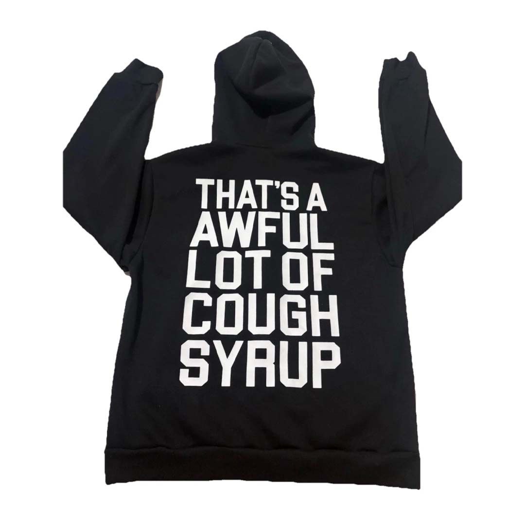 Awful Lot of Cough Syrup Spell Out Zip Up Hoodie Black Size US S / EU 44-46 / 1 - 2 Thumbnail