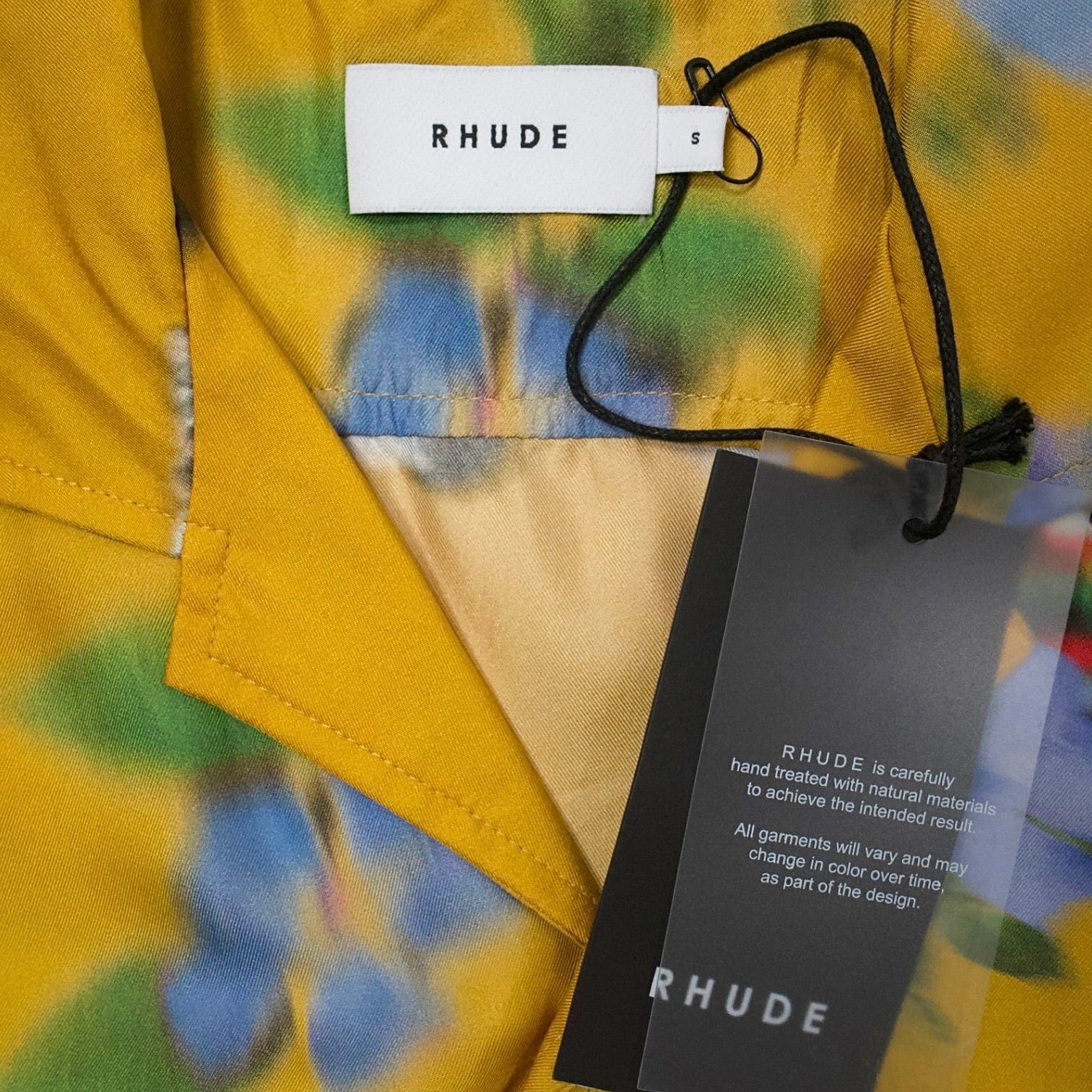 Rhude Loix Silk Shirt Sleeve Button Up Yellow Size US S / EU 44-46 / 1 - 5 Thumbnail