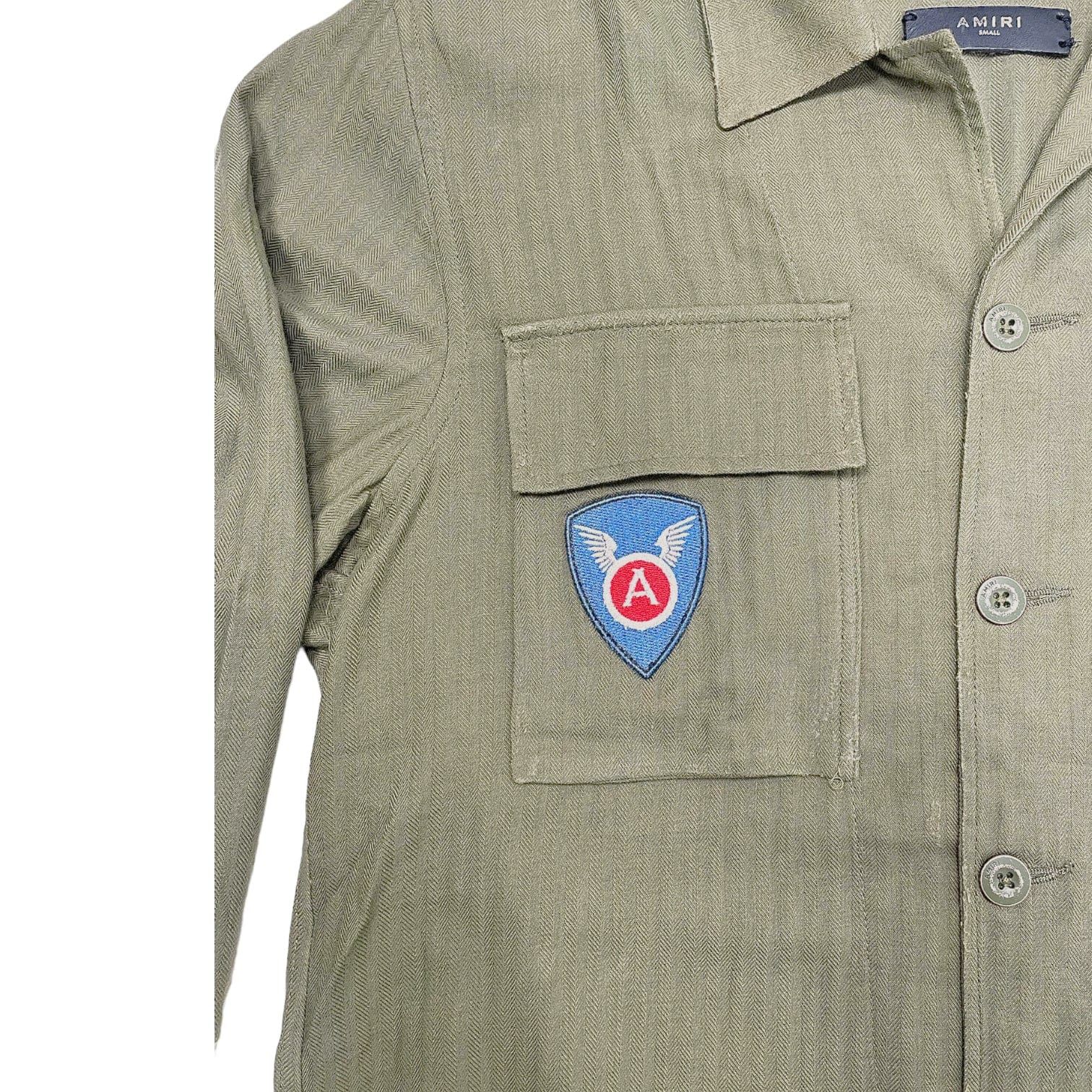 Amiri Amiri Military Patch Button Up Shirt Olive Size US S / EU 44-46 / 1 - 3 Thumbnail