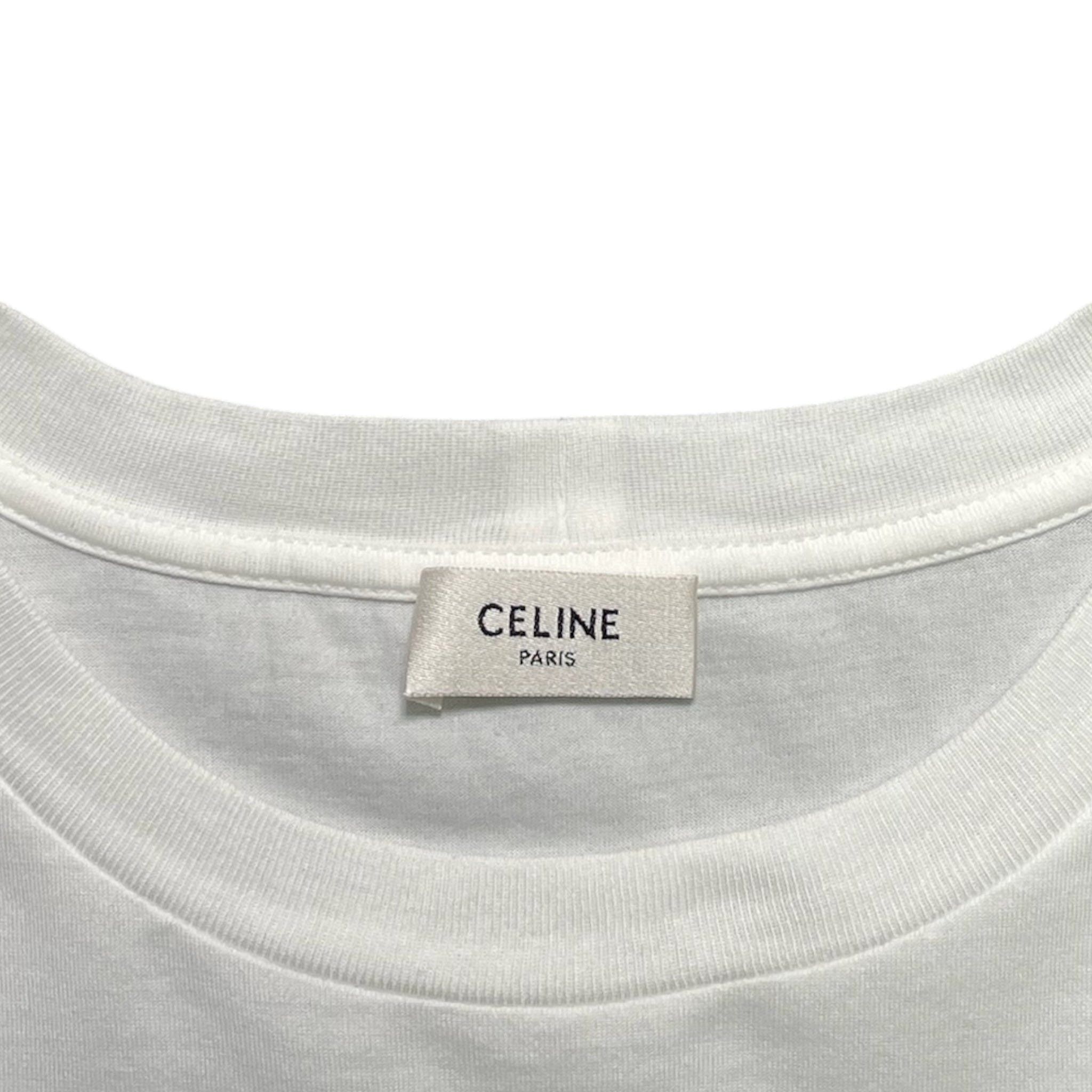 Celine Logo Short Sleeve Tee Shirt White Black Size US XL / EU 56 / 4 - 4 Thumbnail