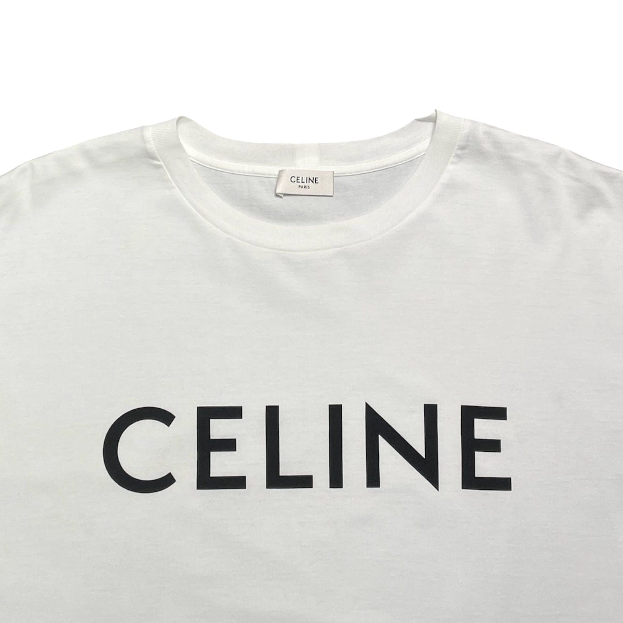 Celine Logo Short Sleeve Tee Shirt White Black Size US XL / EU 56 / 4 - 3 Thumbnail