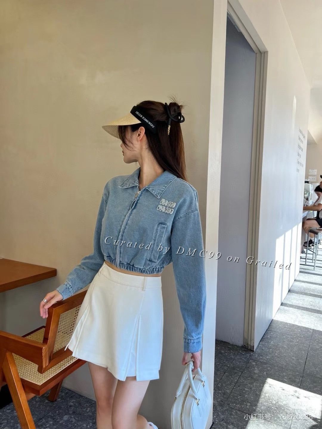Miu Miu Miumiu Embroidered Logo Washed Denim Jacket Size XS / US 0-2 / IT 36-38 - 4 Thumbnail