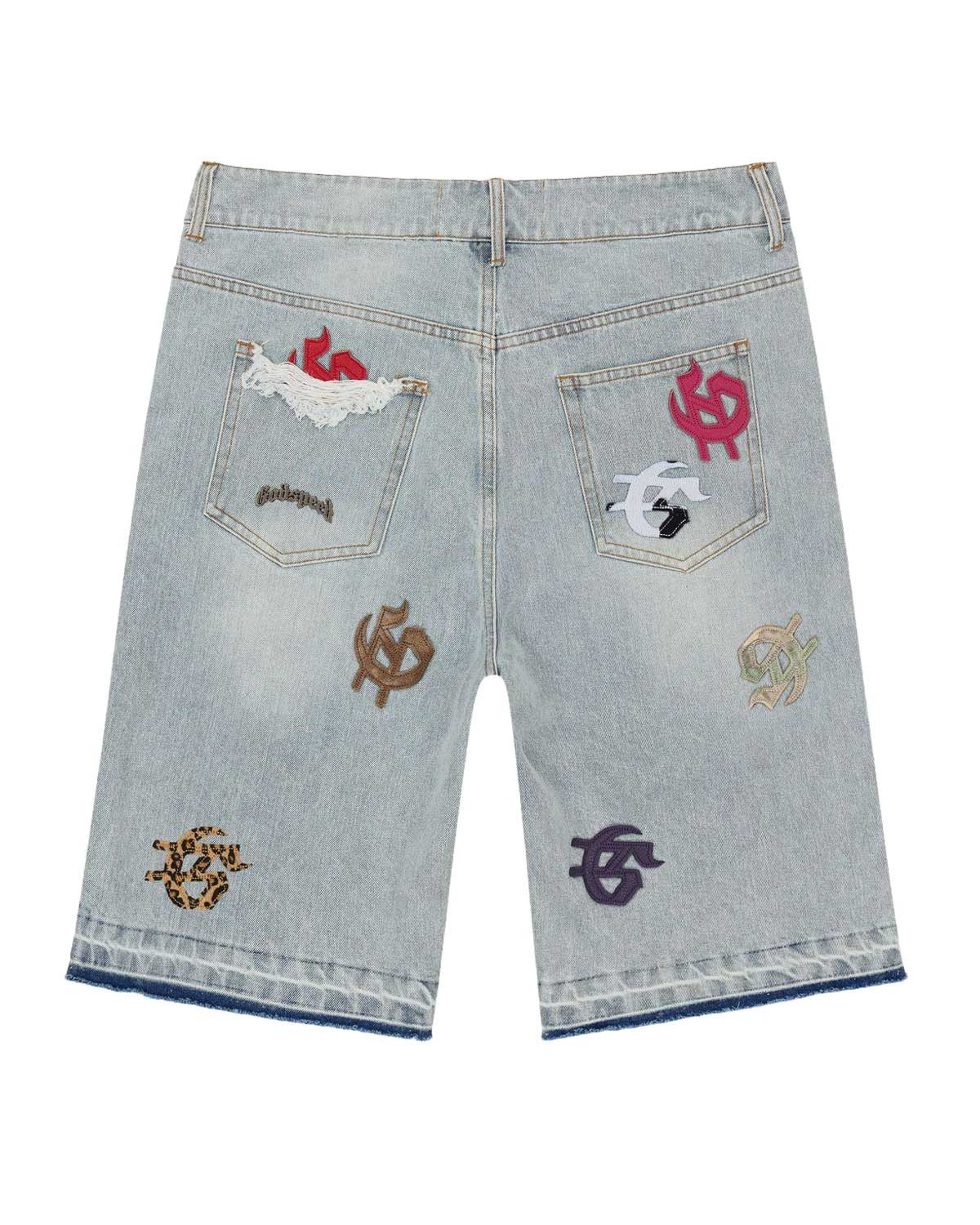 Godspeed Infinity Denim Shorts Multi Color Blue Size US 40 / EU 56 - 2 Thumbnail