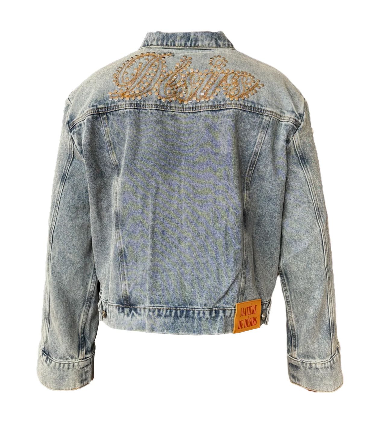 Other Matiere De Desirs Studded Pleated Denim Jacket Blue Size US XL / EU 56 / 4 - 2 Thumbnail