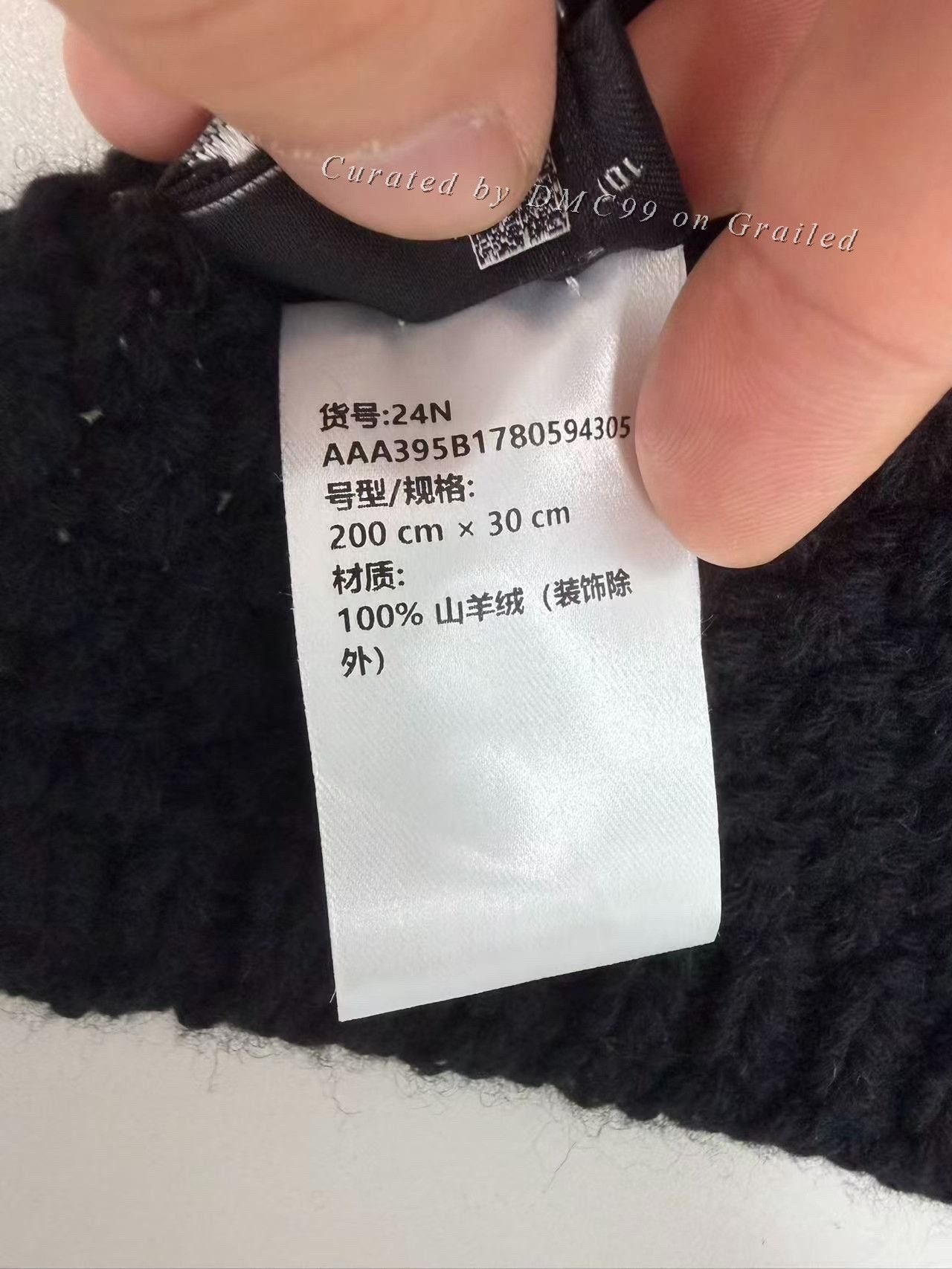 Chanel Chanel Black Knit Scarf Double C Logo Size ONE SIZE - 4 Thumbnail
