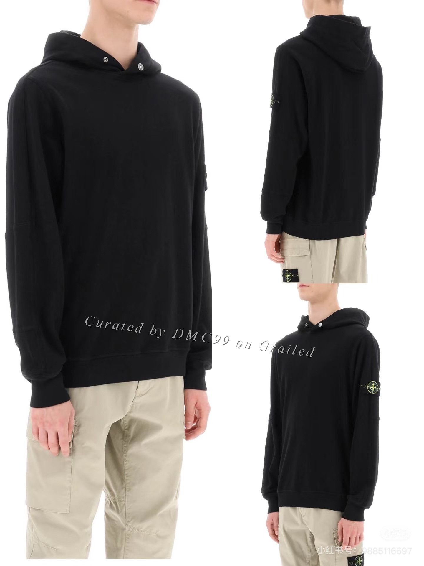Stone Island Stone Island Henry Collar Logo Hoodie Size US XXL / EU 58 / 5 - 3 Thumbnail