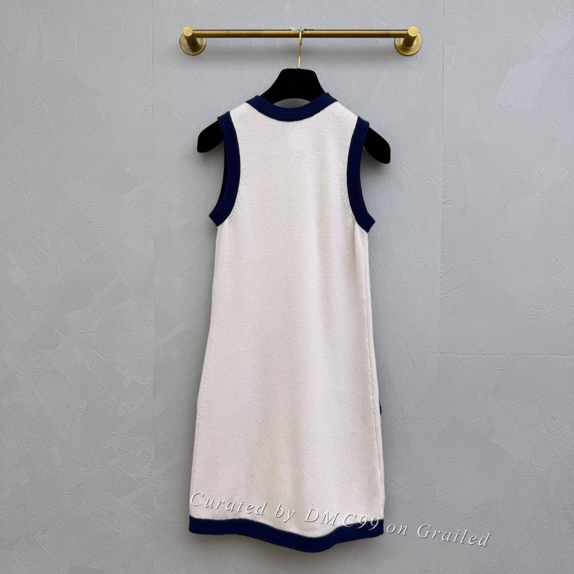 Chanel Chanel Blue-Pink Cashmere Knit Slip Dress Size XXS / US 00 / IT 34 - 2 Thumbnail