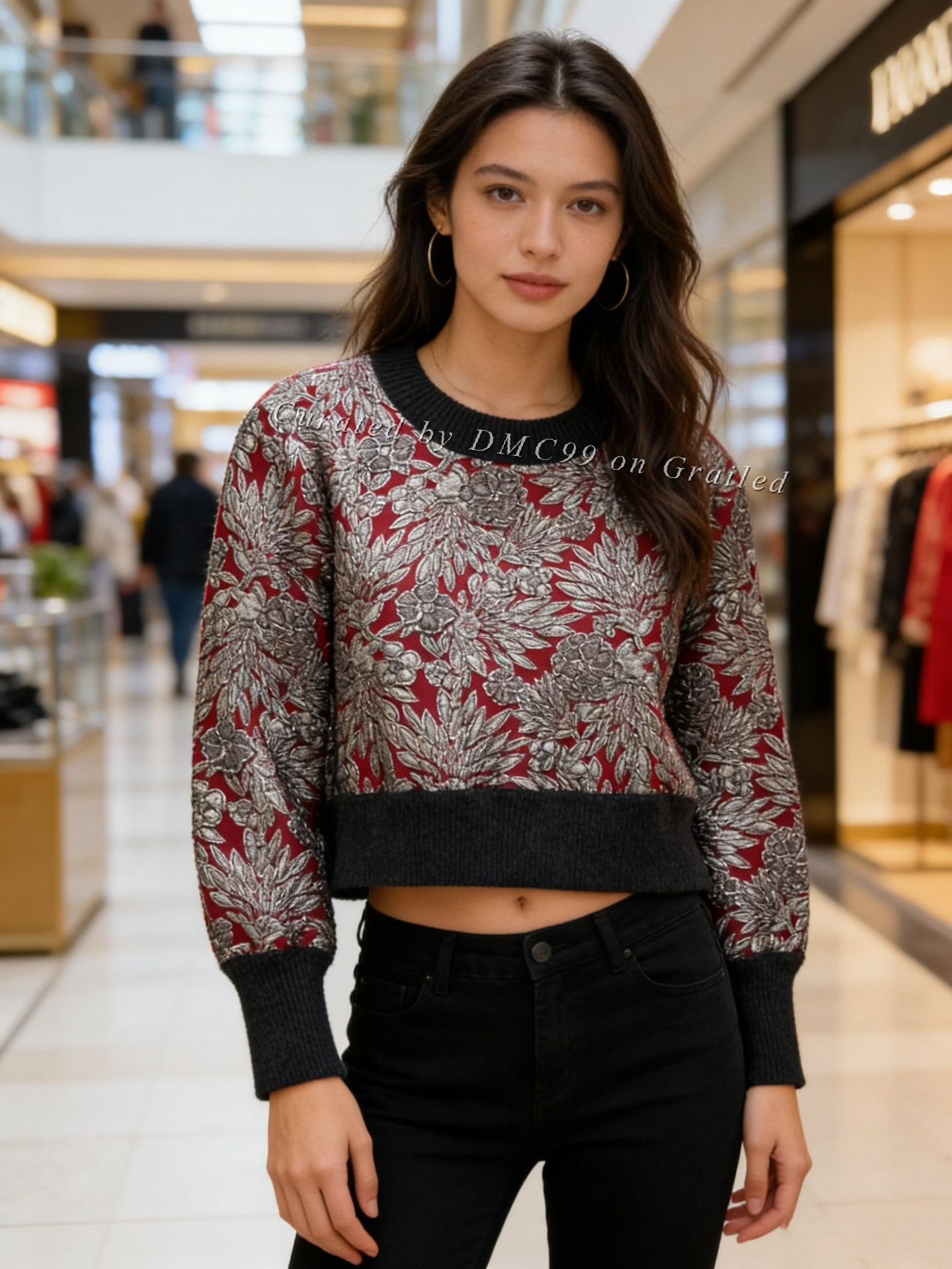 Dolce & Gabbana Dolce&Gabbana Embossed Floral Knit Sweater Size XS / US 0-2 / IT 36-38 - 3 Thumbnail