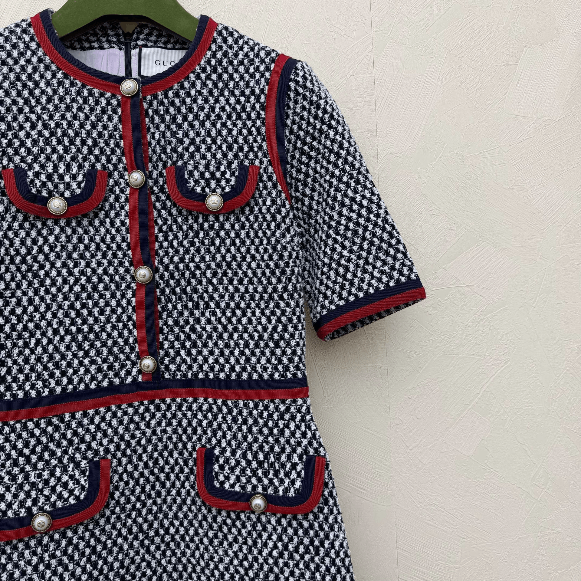 Gucci Gucci Double G Houndstooth Wool Dress Size M / US 6-8 / IT 42-44 - 2 Thumbnail