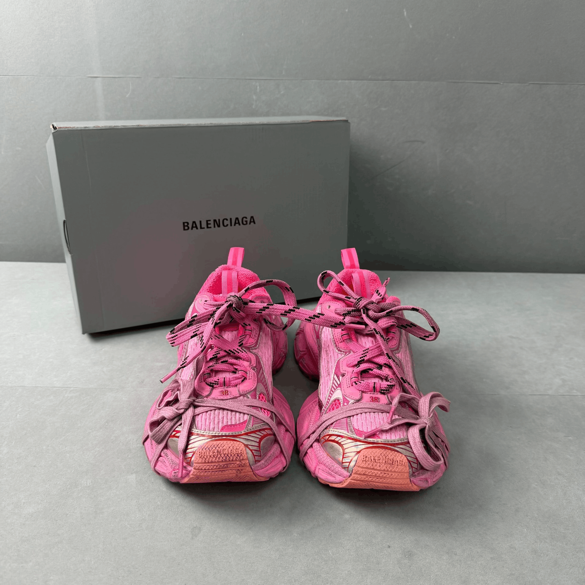 Balenciaga Balenciaga 3XL Distressed Pink Dad Sneakers Size US 7 / IT 37 - 2 Thumbnail