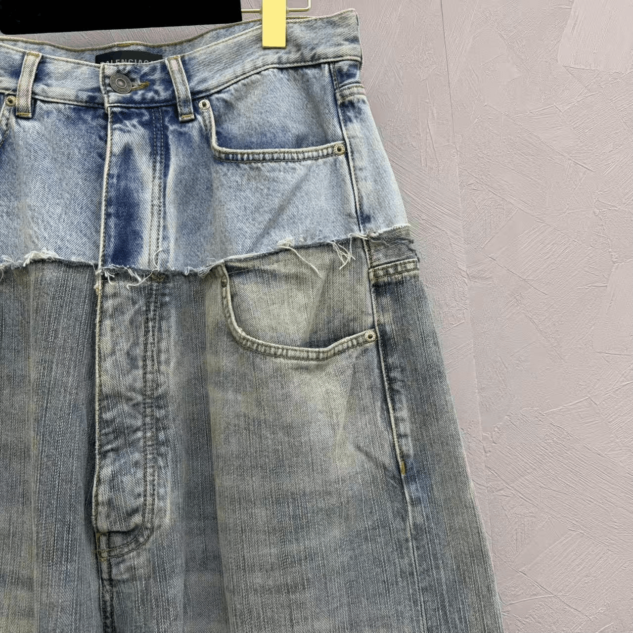 Balenciaga Balenciaga Runway Double Waist Distressed Jeans Size 24" / US 00 / IT 34 - 2 Thumbnail
