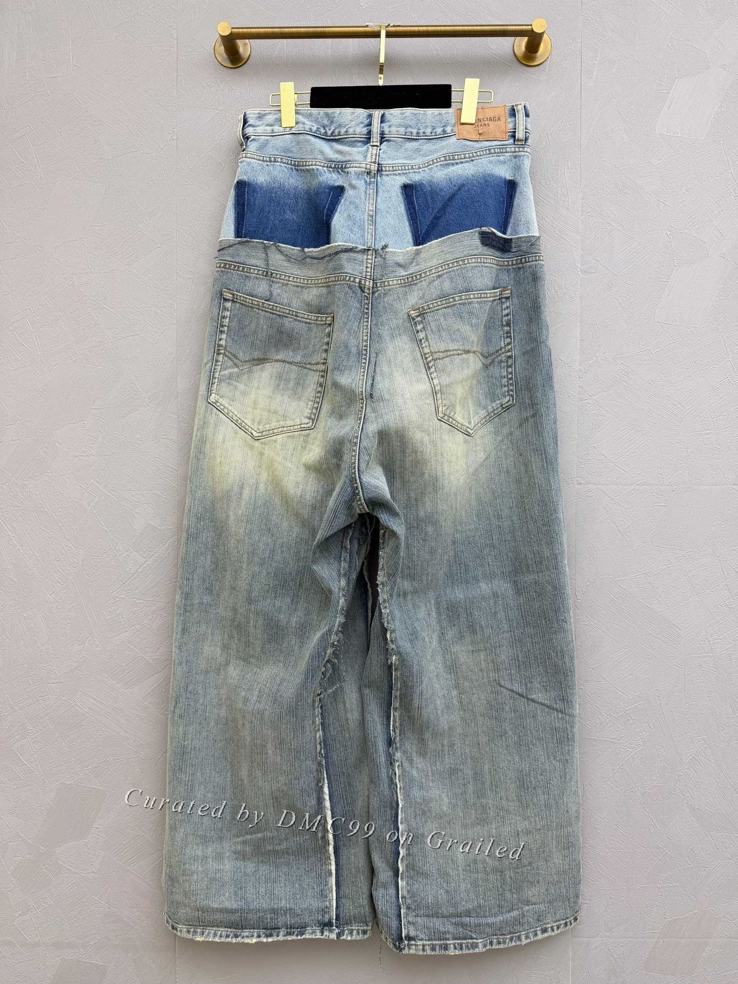 Balenciaga Balenciaga Runway Double Waist Distressed Jeans Size 24" / US 00 / IT 34 - 3 Thumbnail