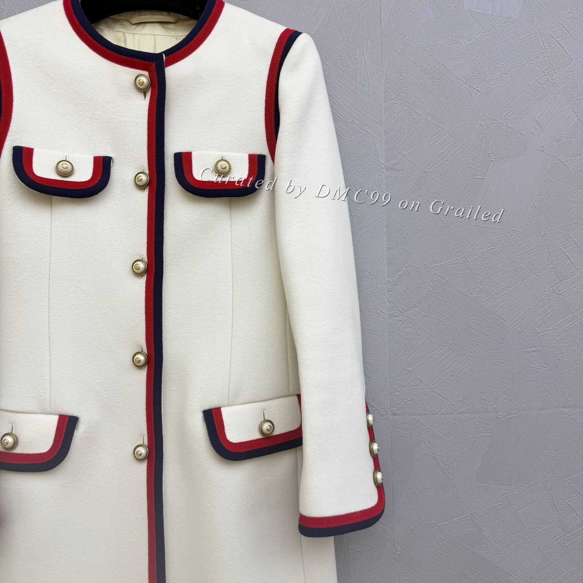 Gucci Gucci Wool Coat w/ Red Blue Ribbon Size XS / US 0-2 / IT 36-38 - 2 Thumbnail