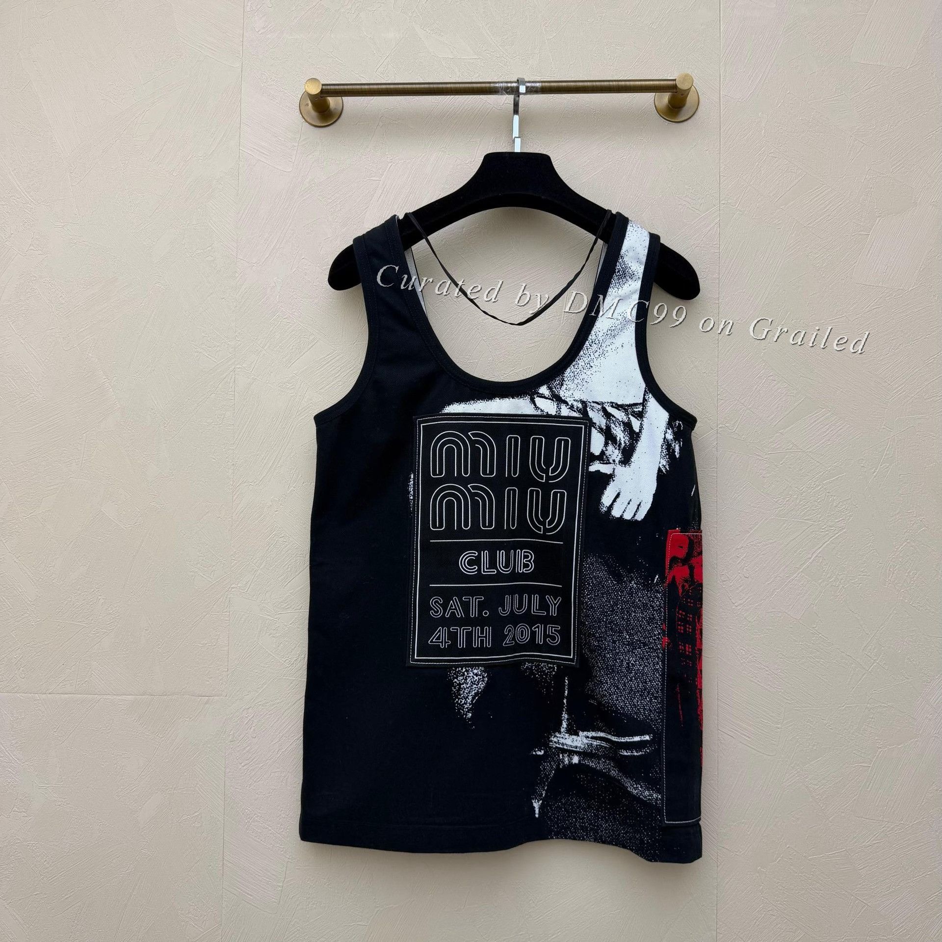 Miu Miu Miumiu Club Logo Denim Slip Dress Size S / US 4 / IT 40 - 3 Thumbnail