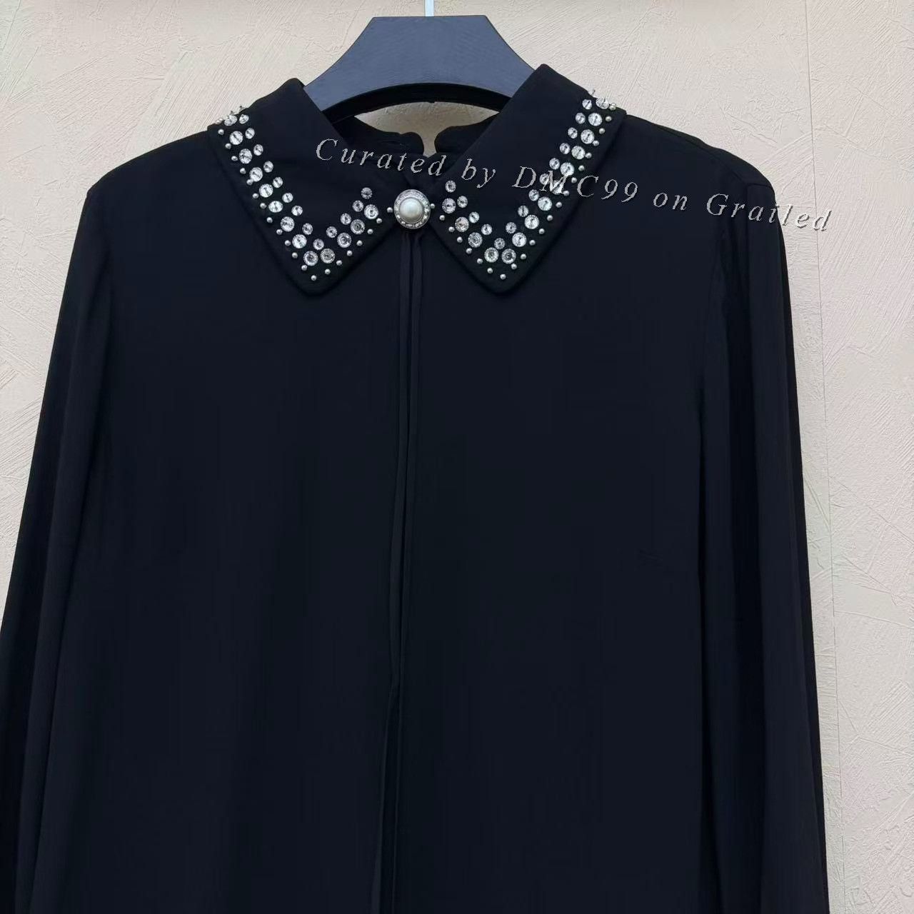 Miu Miu Miumiu Crystal Pearl Peter Pan Collar Shirt Coat Size S / US 4 / IT 40 - 2 Thumbnail
