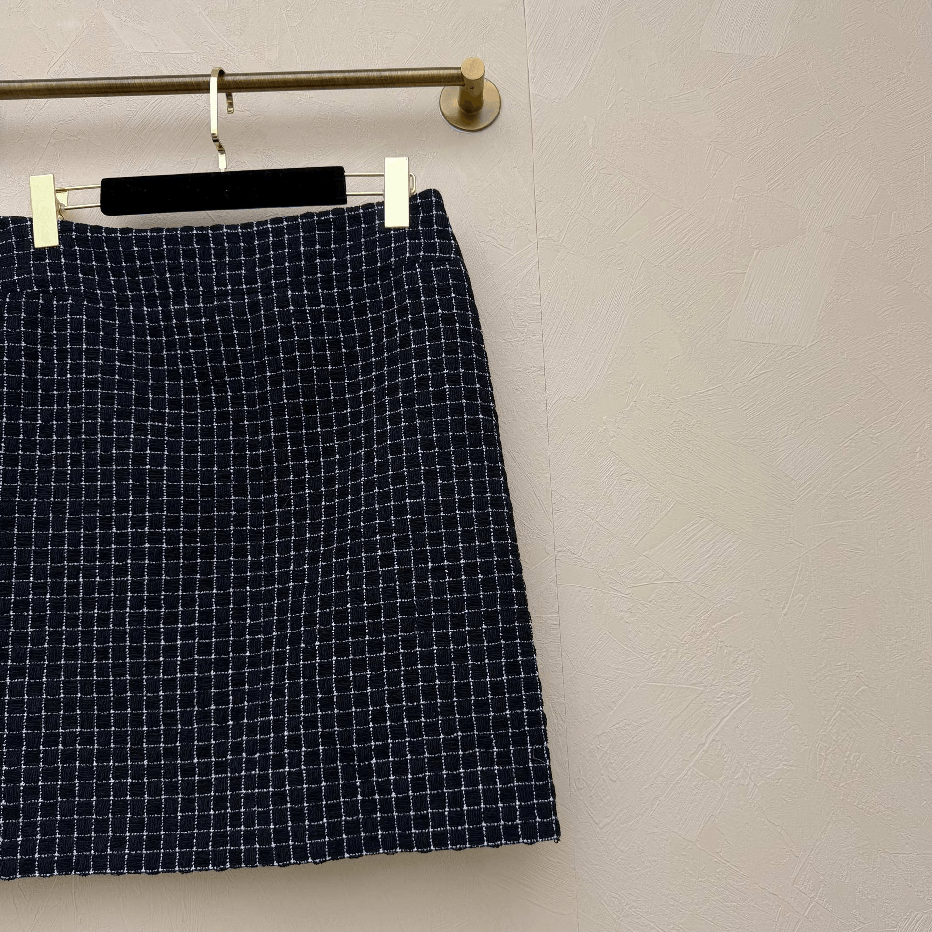 Chanel Chanel Black White Check Wool Skirt Size 38" / US 16 / IT 52 - 2 Thumbnail
