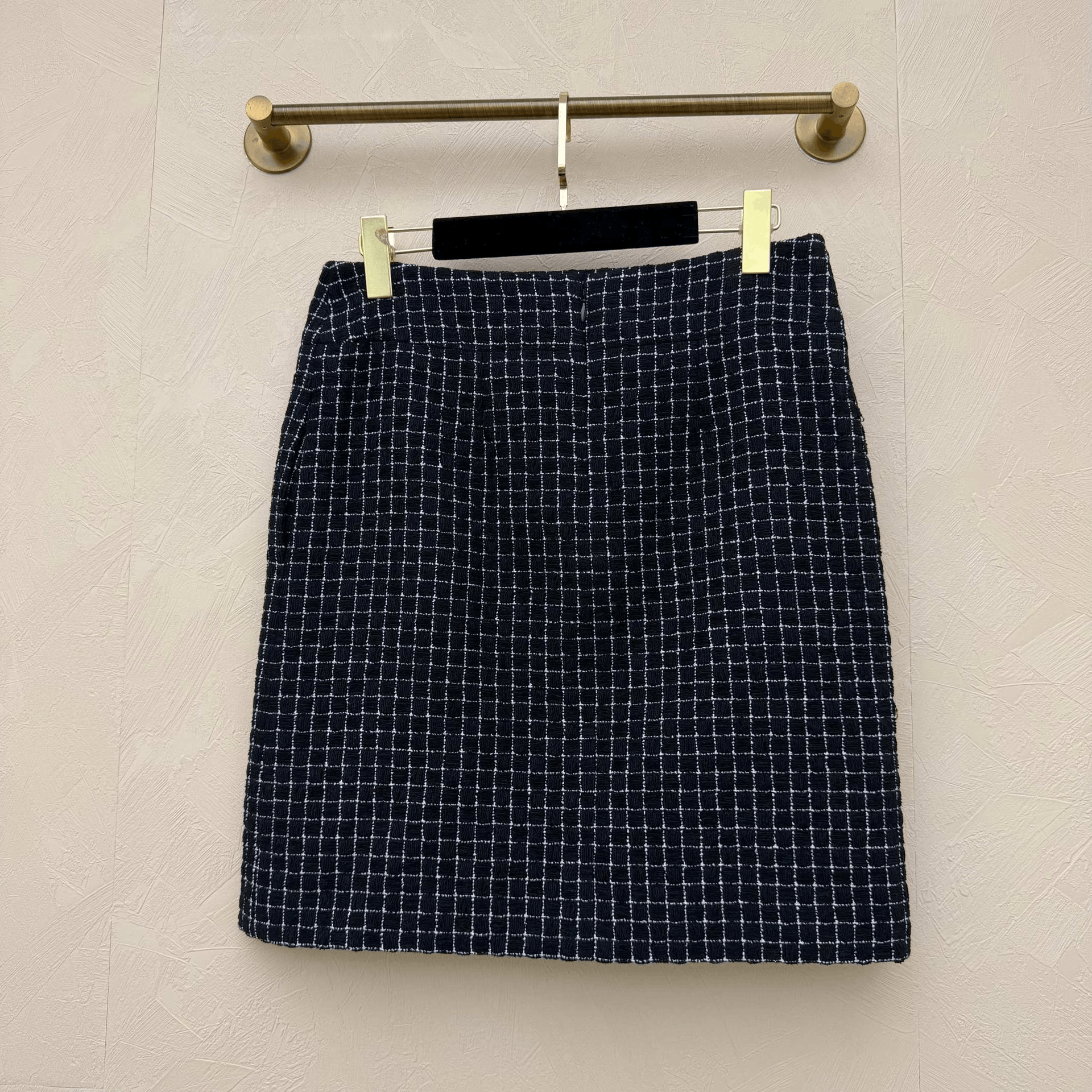 Chanel Chanel Black White Check Wool Skirt Size 38" / US 16 / IT 52 - 3 Thumbnail