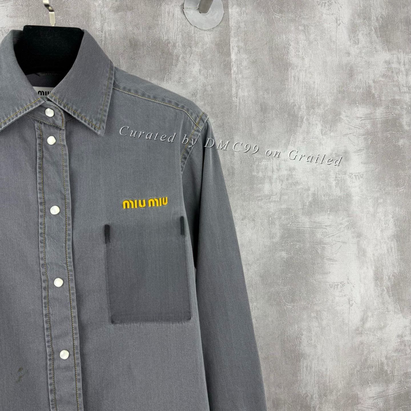 Miu Miu MiuMiu Embroidered Logo Denim Jacket Size XS / US 0-2 / IT 36-38 - 2 Thumbnail