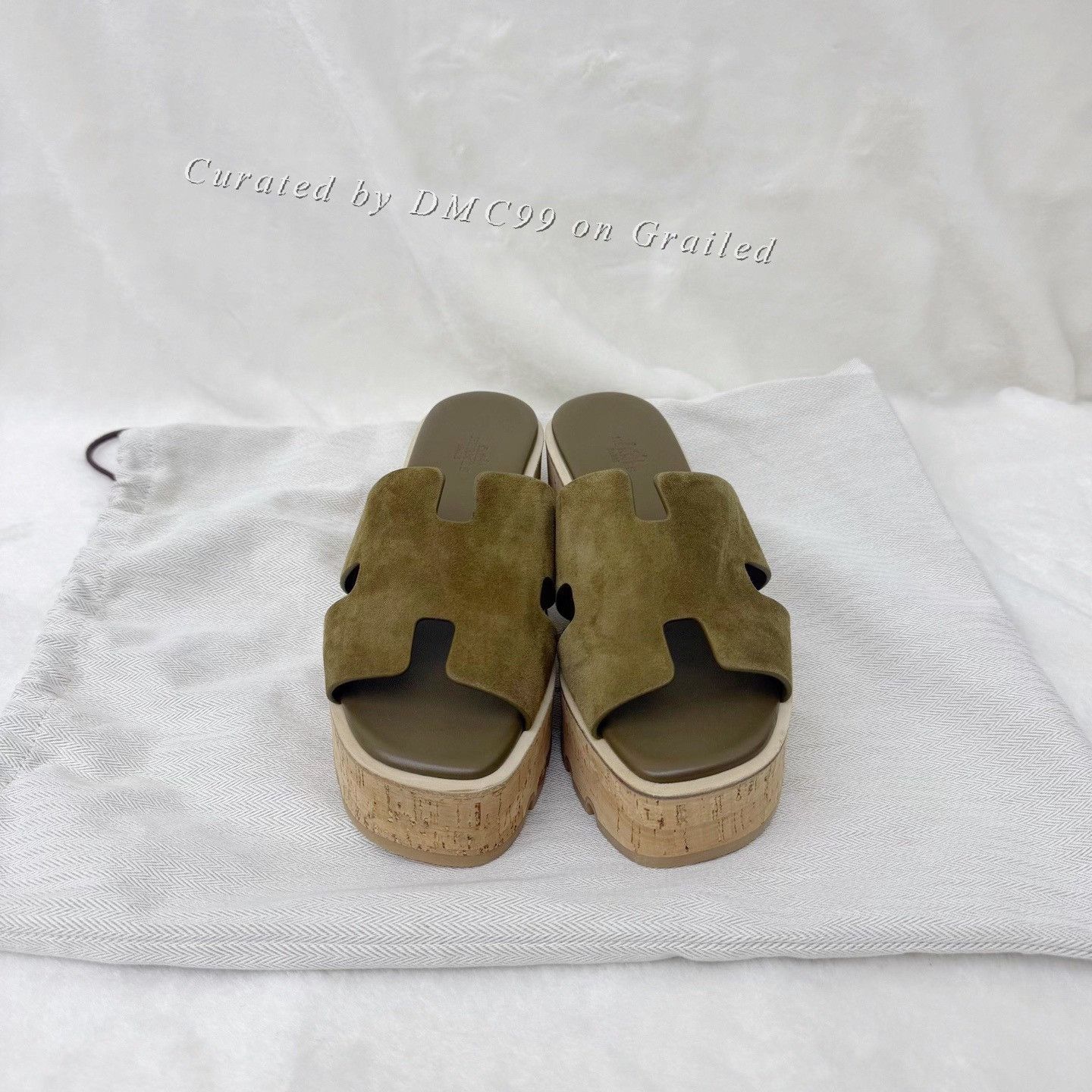 Hermes Hermes Eze Suede H Wedge Sandals Size US 7 / IT 37 - 2 Thumbnail