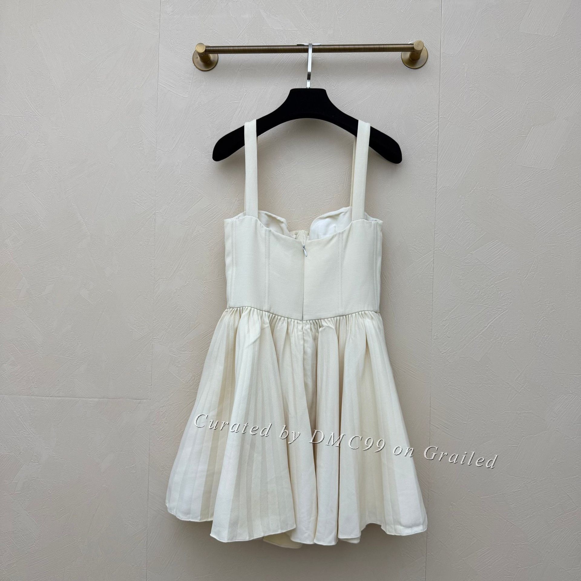 Dior Dior Pleated Ruffle Wool Strapless Dress Size XXS / US 00 / IT 34 - 2 Thumbnail