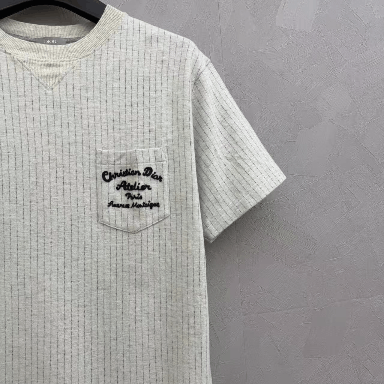 Dior Dior Pocket Embroidered Logo Stripe T-Shirt Size US XL / EU 56 / 4 - 2 Thumbnail