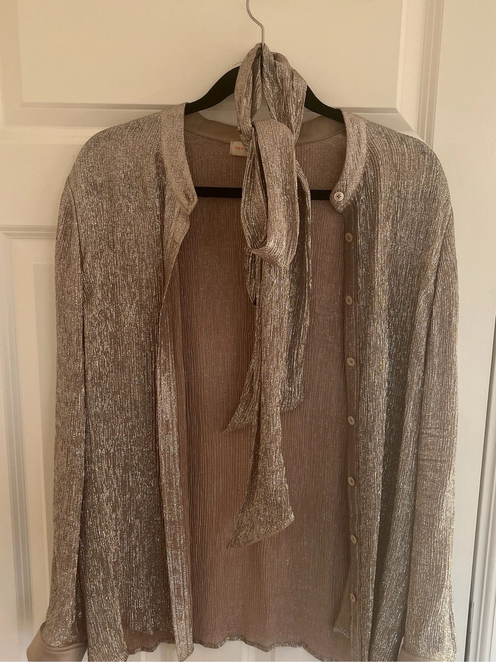 Tory Burch Tory Burch Metallic silkesblus Tory burch Blouse Size M / US 6-8 / IT 42-44 - 5 Thumbnail